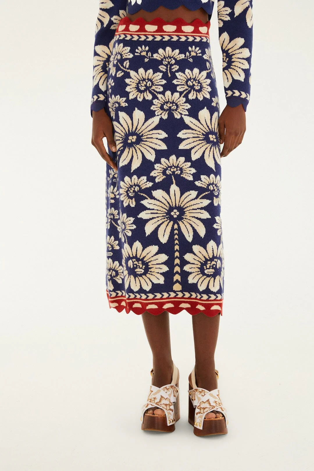 Blue Luna Knit Midi Skirt - Image 2