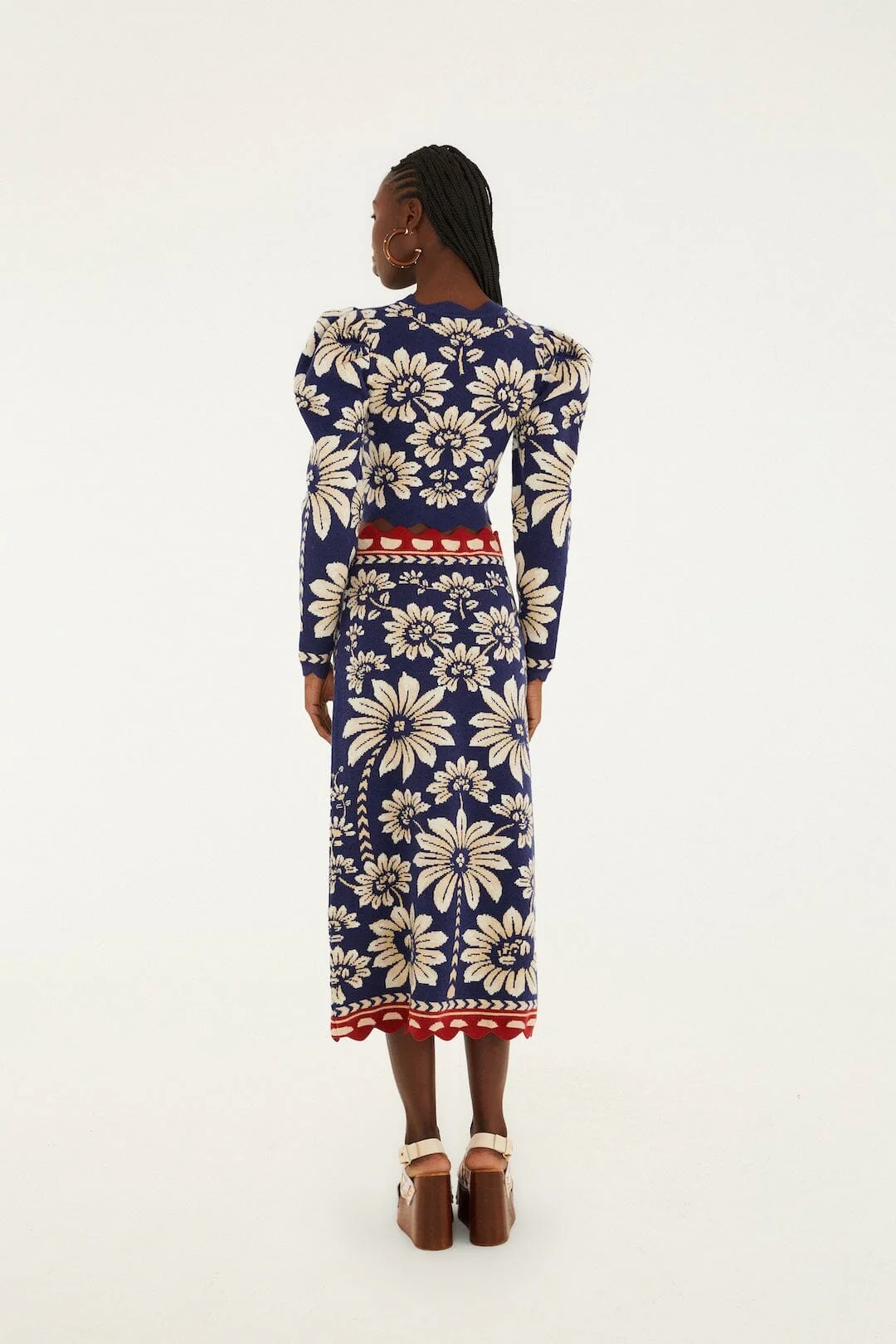 Blue Luna Knit Midi Skirt - Image 3