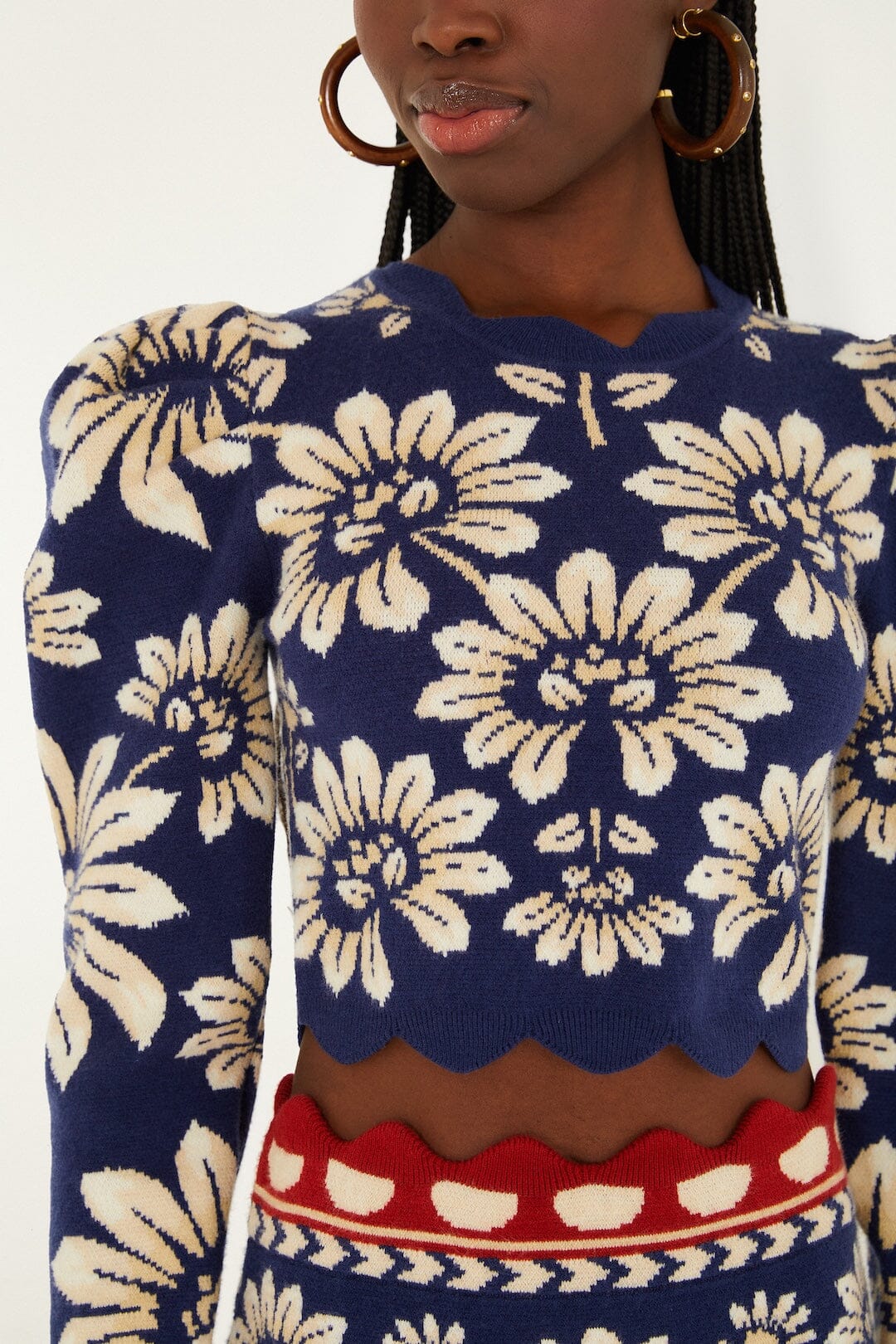 Blue Luna Puff Sleeve Knit Top - Image 2
