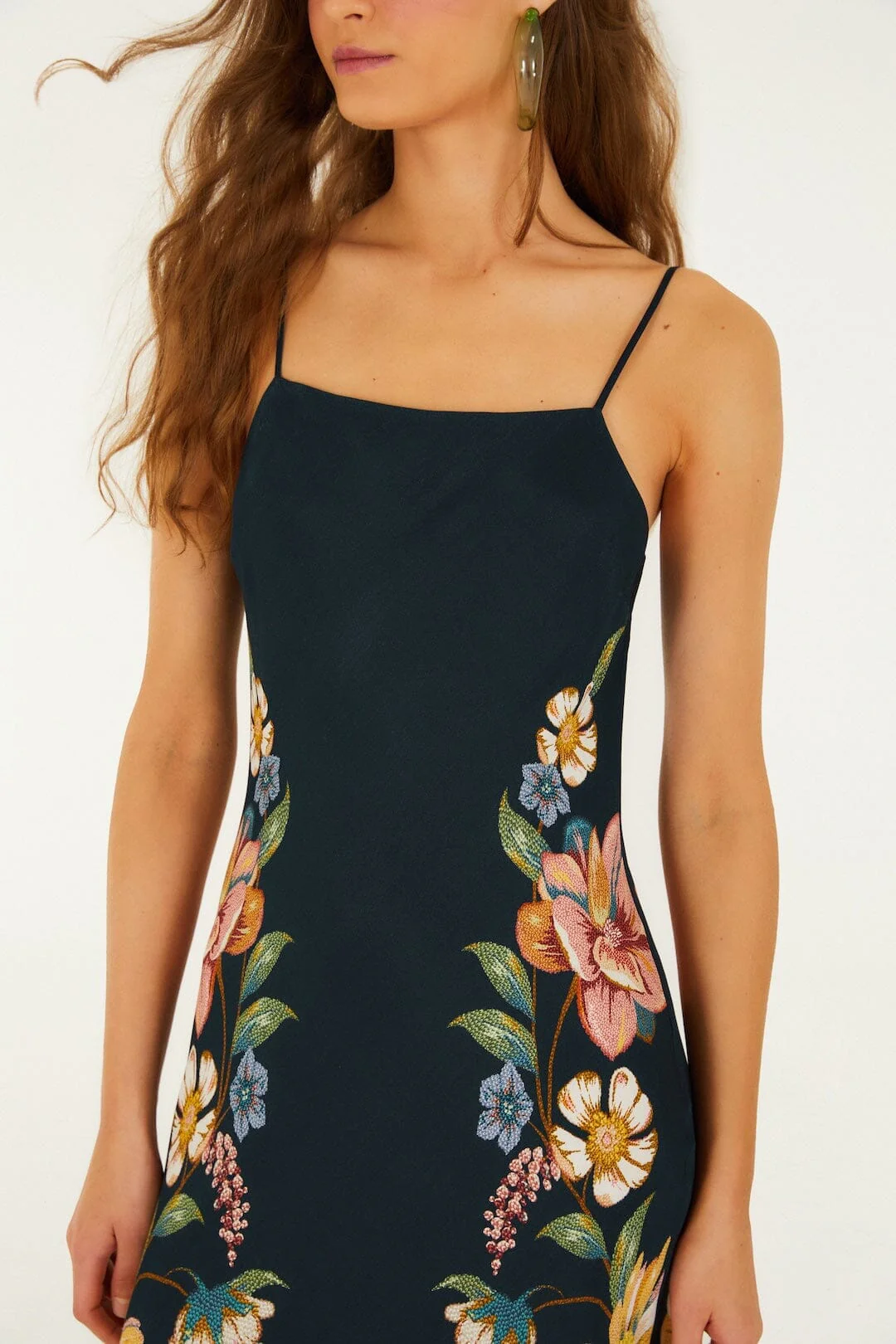 Dark Blue Maira Floral Lenzing Ecovero Viscose Maxi Dress - Image 2