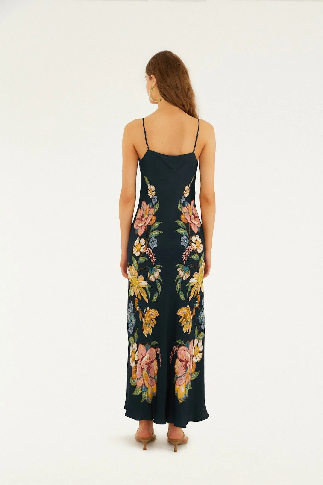 Dark Blue Maira Floral Lenzing Ecovero Viscose Maxi Dress - Image 3