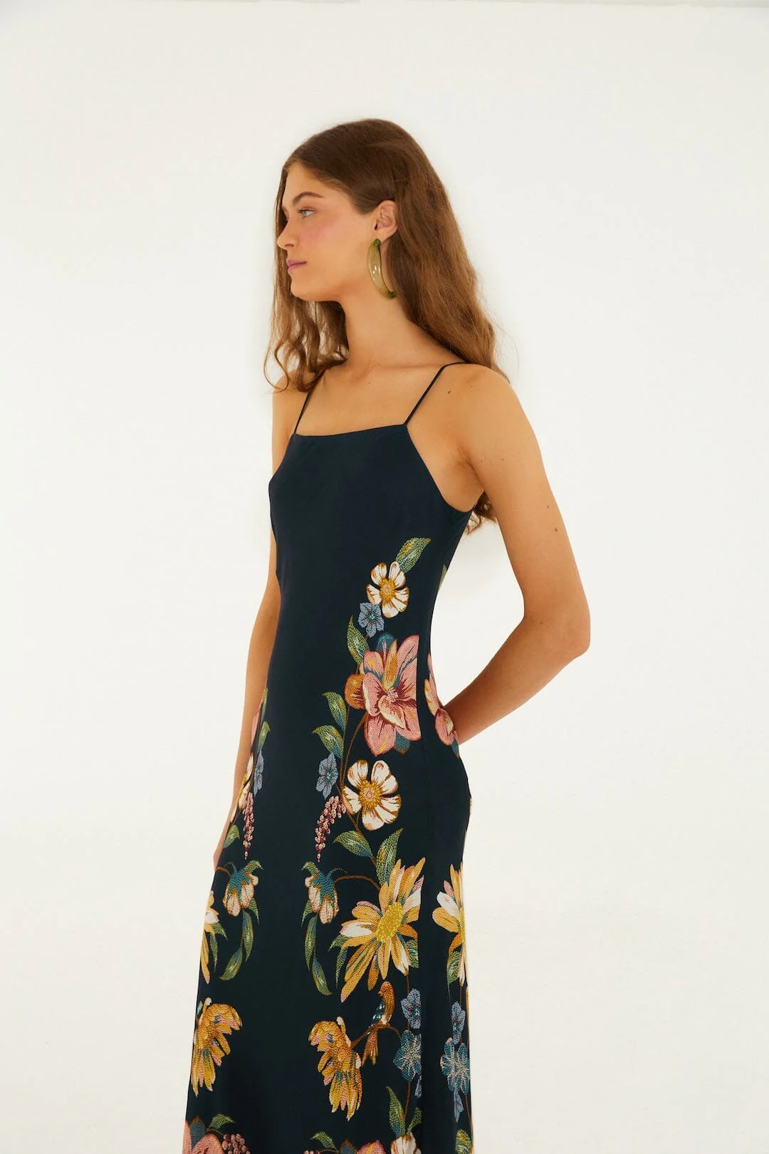 Dark Blue Maira Floral Lenzing Ecovero Viscose Maxi Dress - Image 4