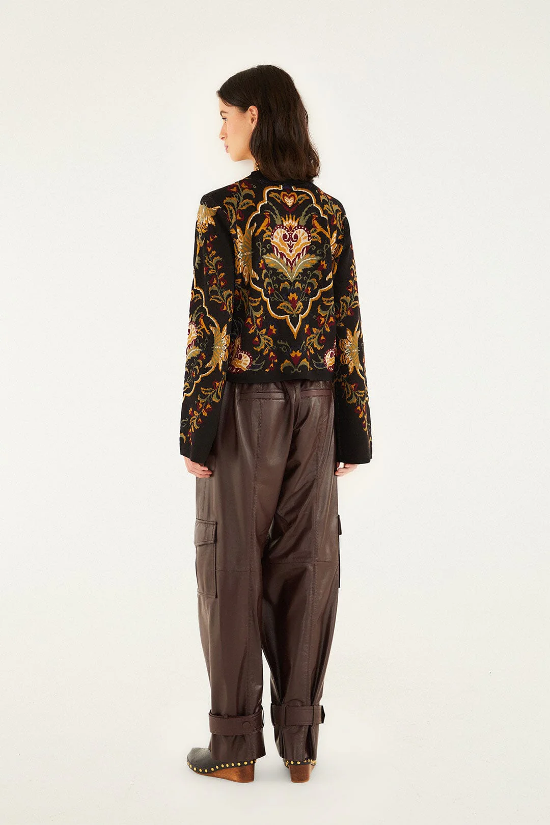 Black Majestic Hearts Knit Cardigan - Image 4