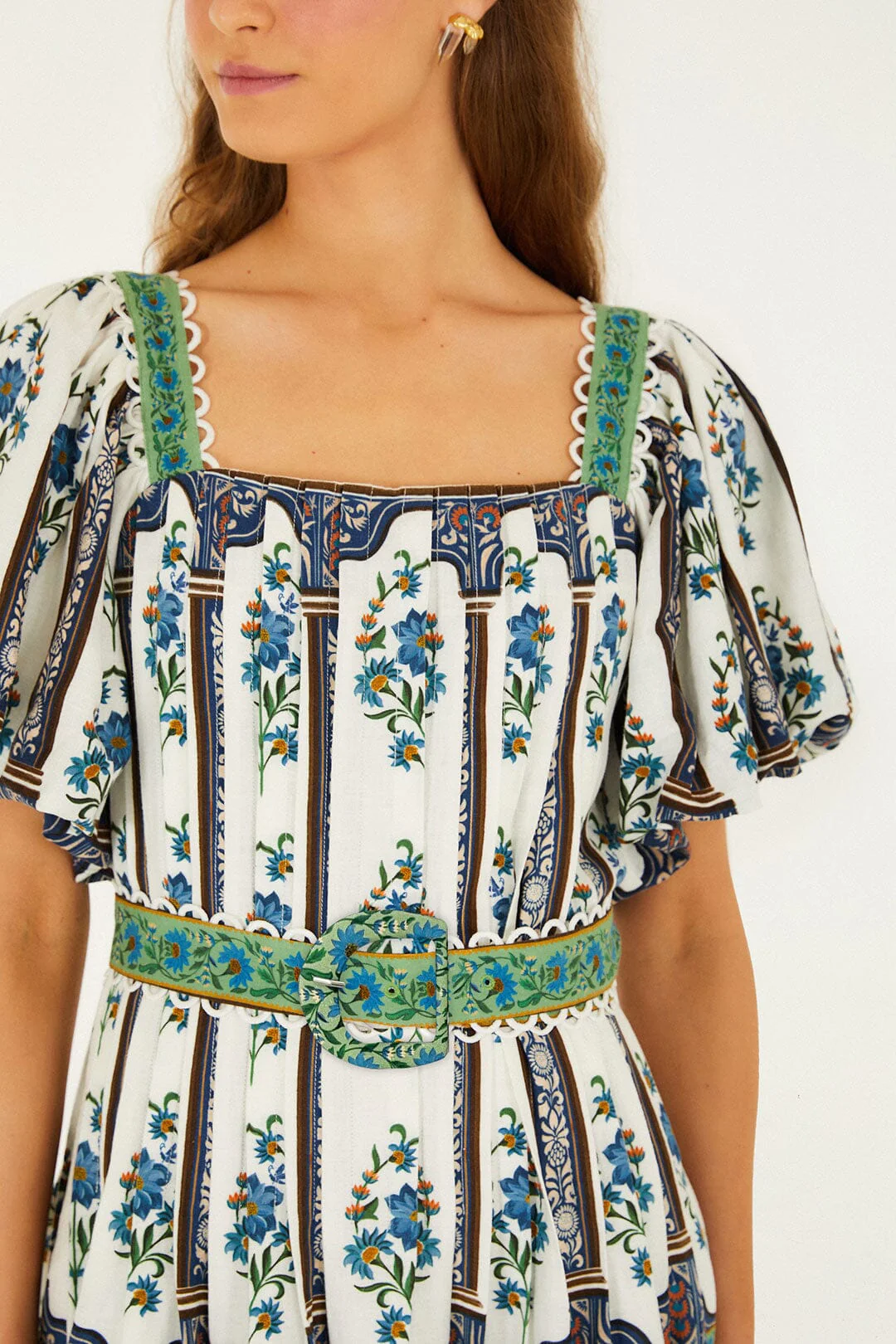 Off-White Manoela Belted Lenzing Ecovero Euroflax Mini Dress - Image 2
