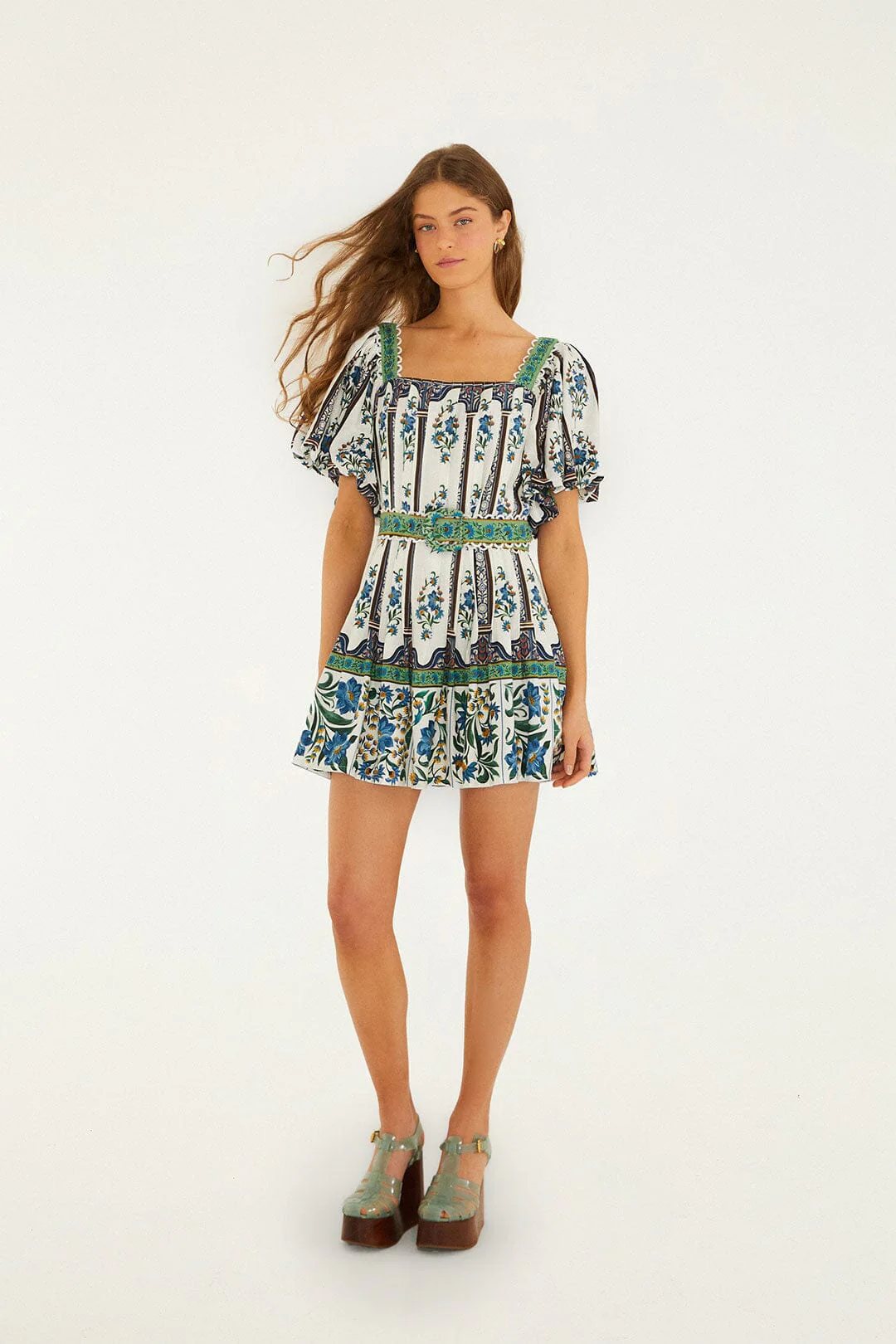 Off-White Manoela Belted Lenzing Ecovero Euroflax Mini Dress - Image 4
