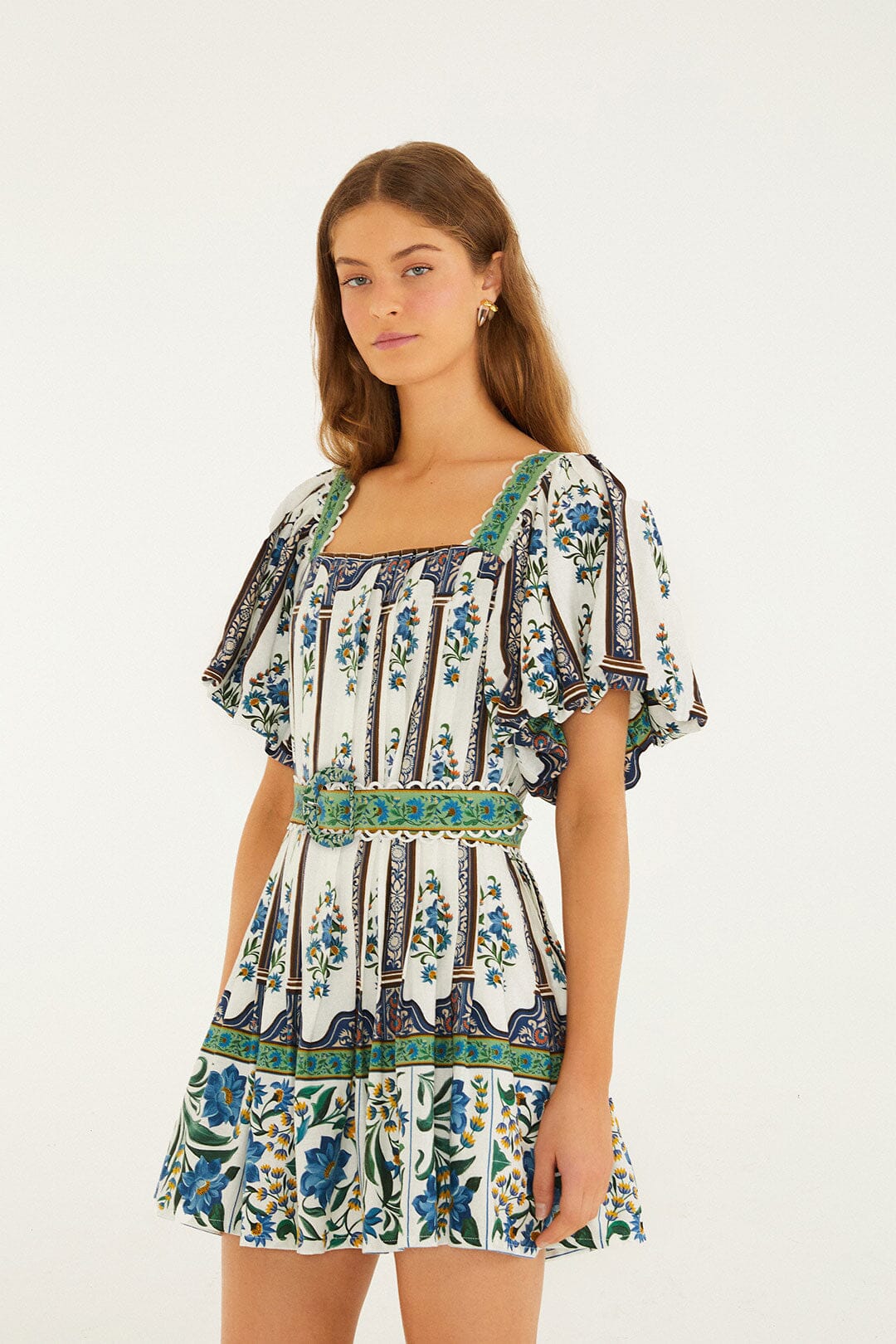 Off-White Manoela Belted Lenzing Ecovero Euroflax Mini Dress - Image 5