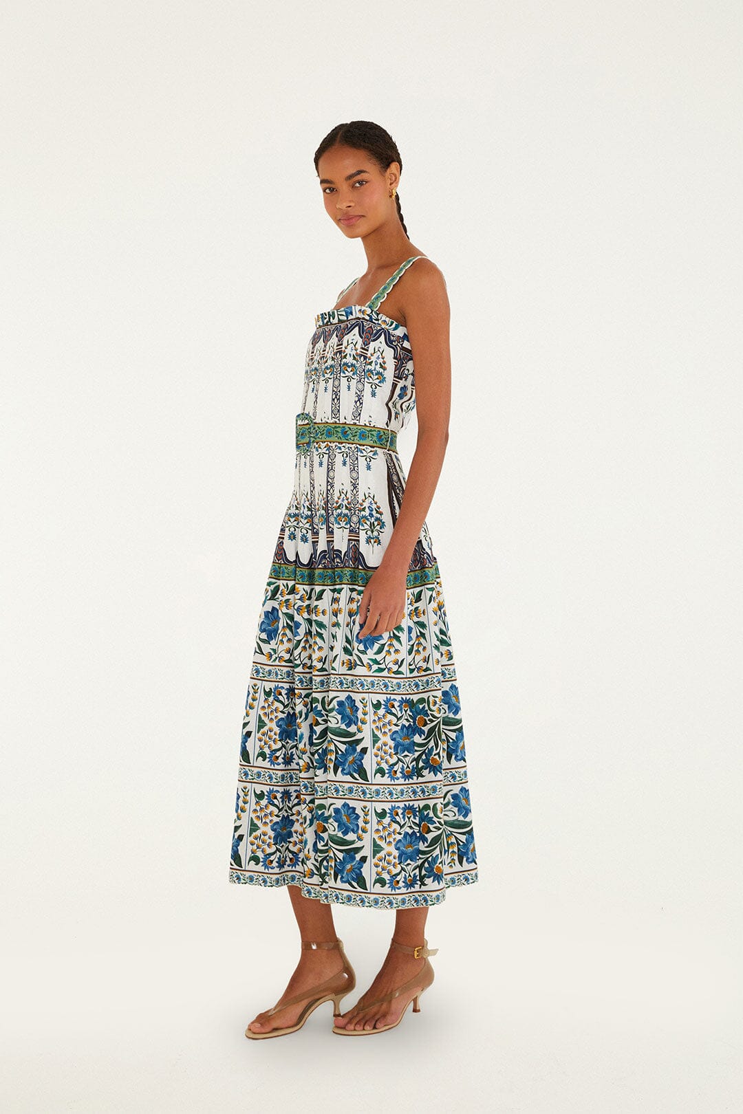 Off-White Manoela Belted Lenzing Ecovero Euroflax Maxi Dress - Image 4