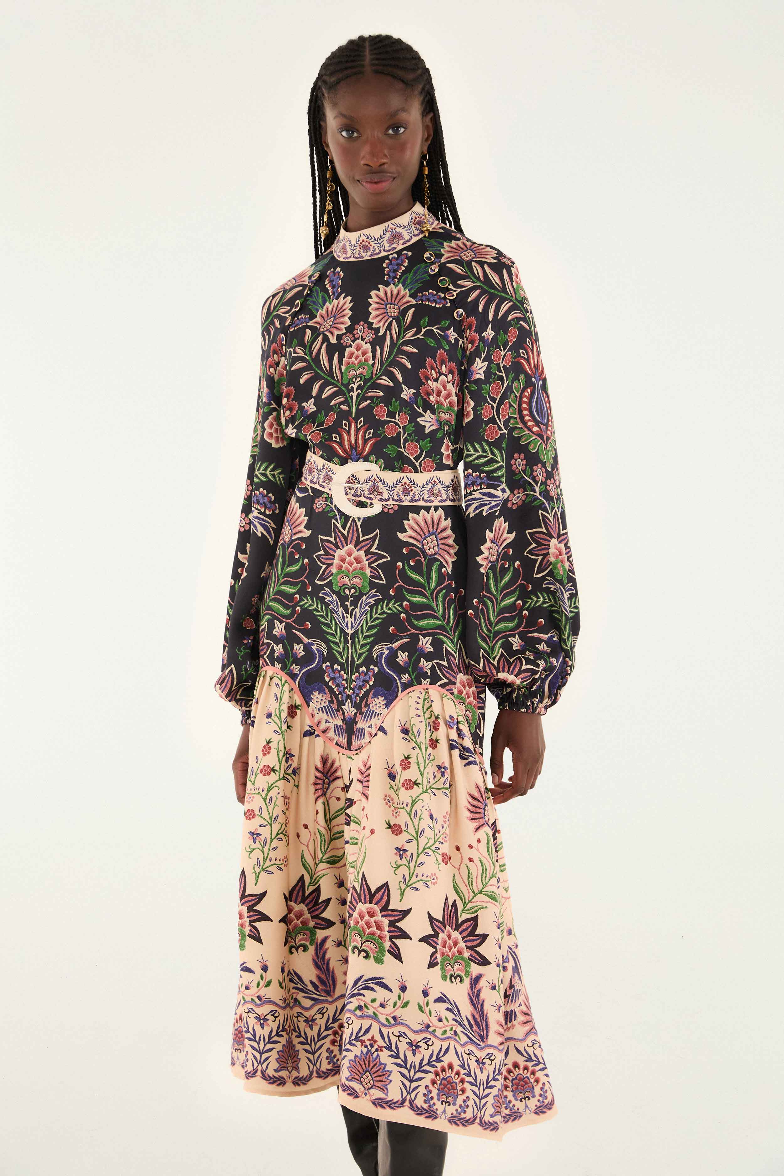 Marvelous Garden Black Midi Dress - Image 2