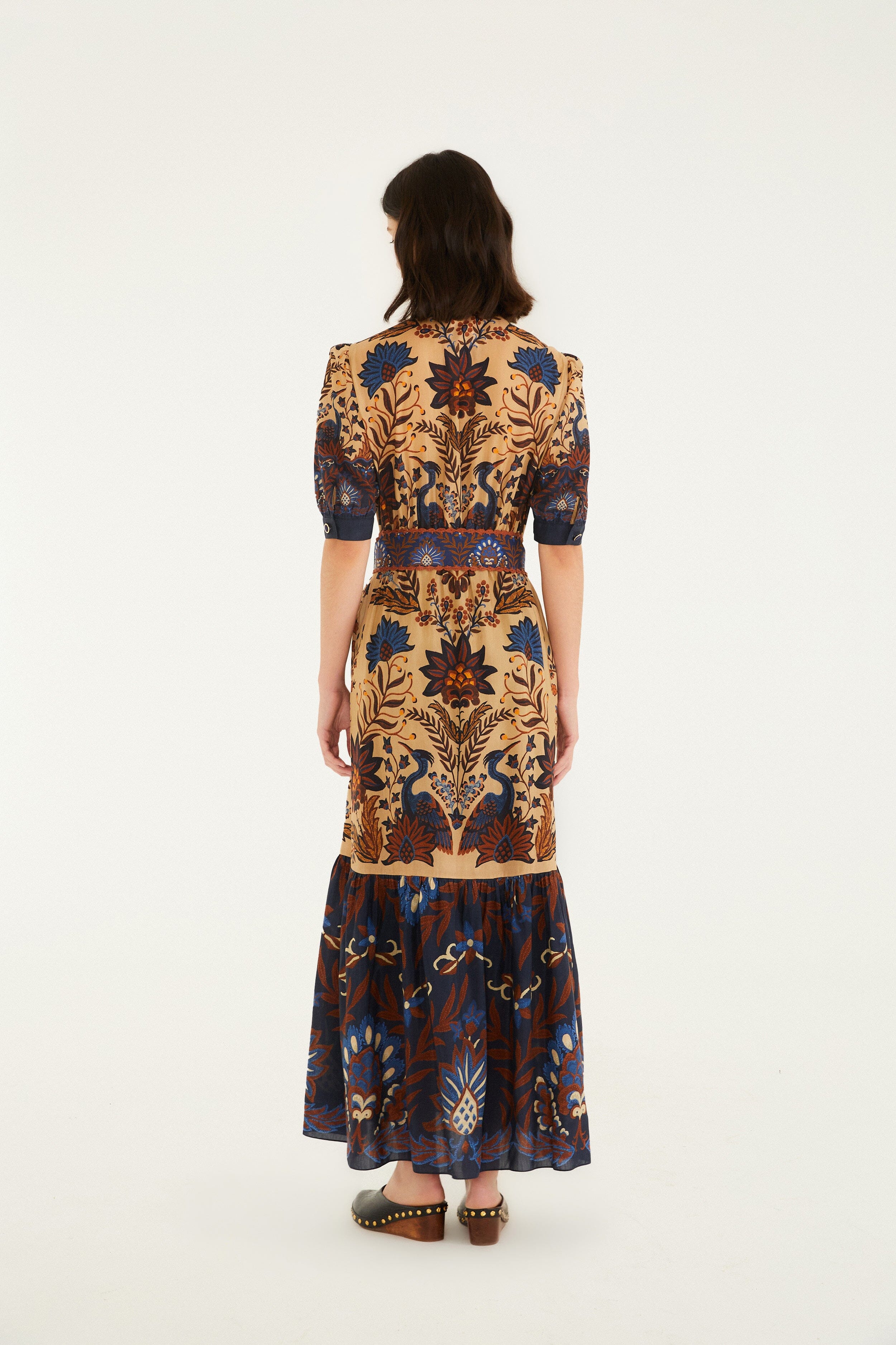Cream Marvelous Garden Short Sleeve Midi Dress - Image 4