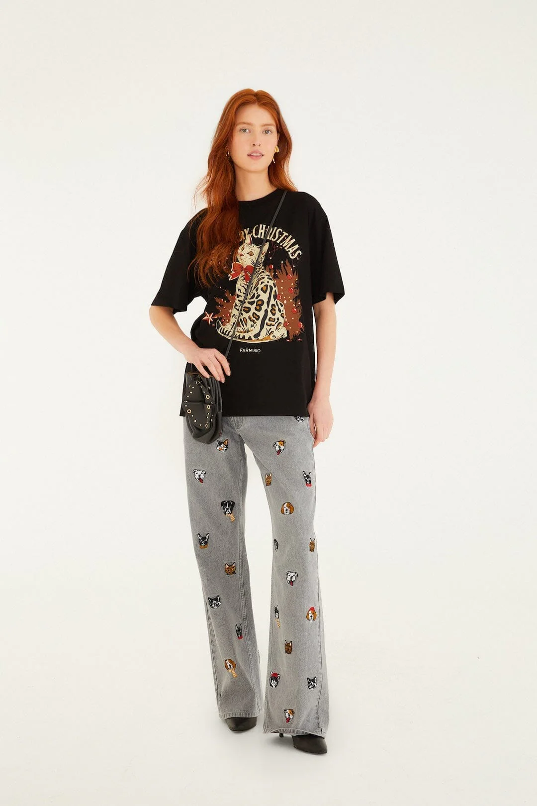 Black Meawrry Christmas Organic Cotton T-Shirt - Image 4