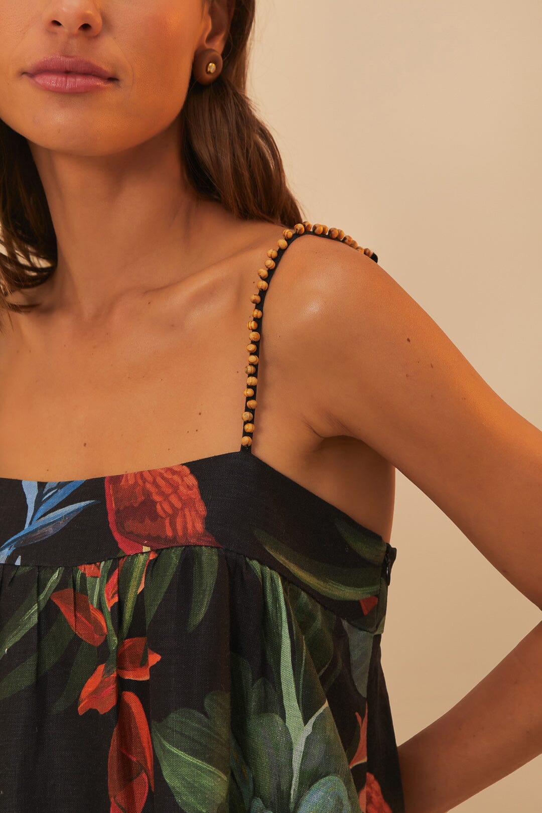 MIDNIGHT MACAW FIESTA BLACK SLEEVELESS MINI DRESS - Image 3