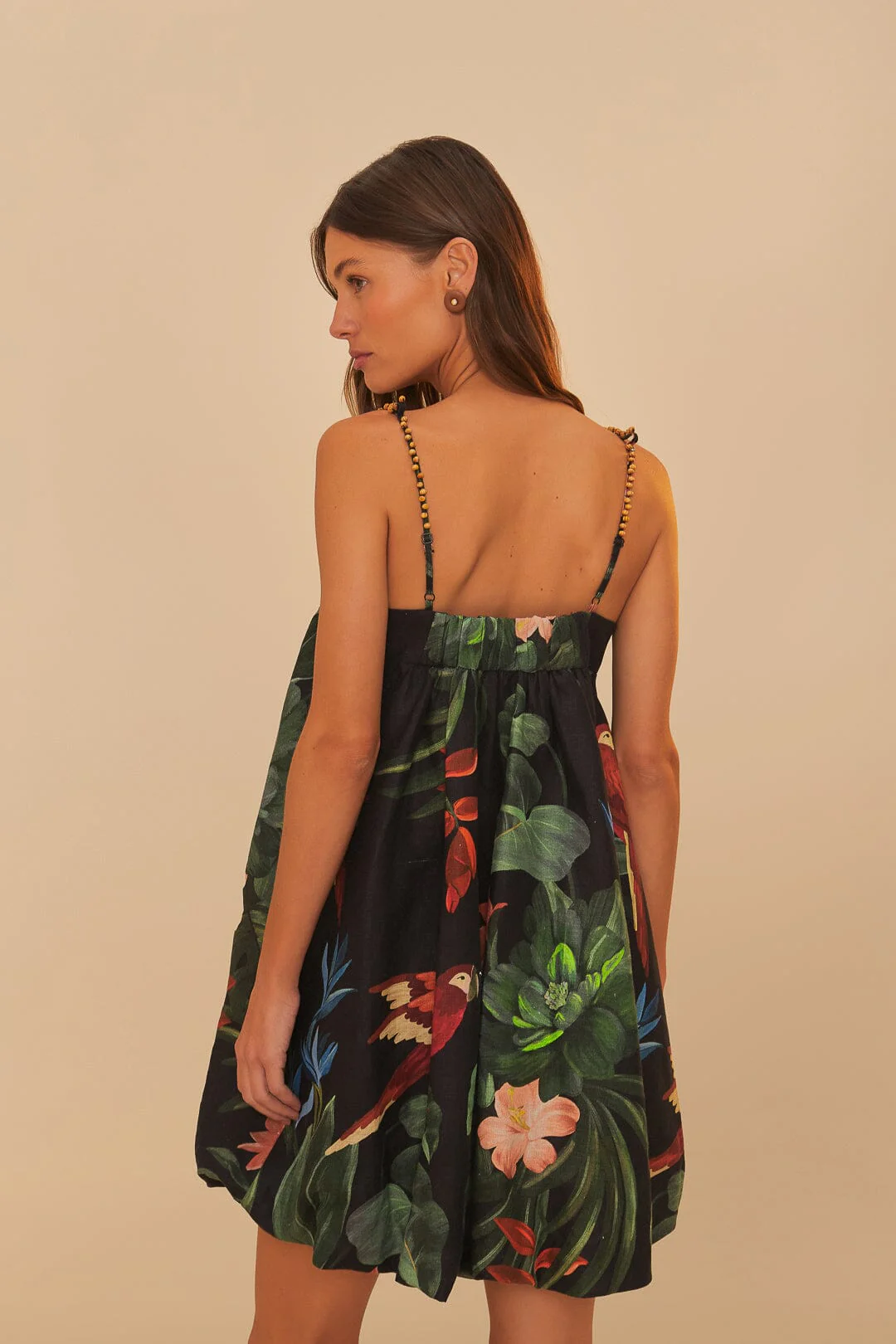 MIDNIGHT MACAW FIESTA BLACK SLEEVELESS MINI DRESS - Image 4
