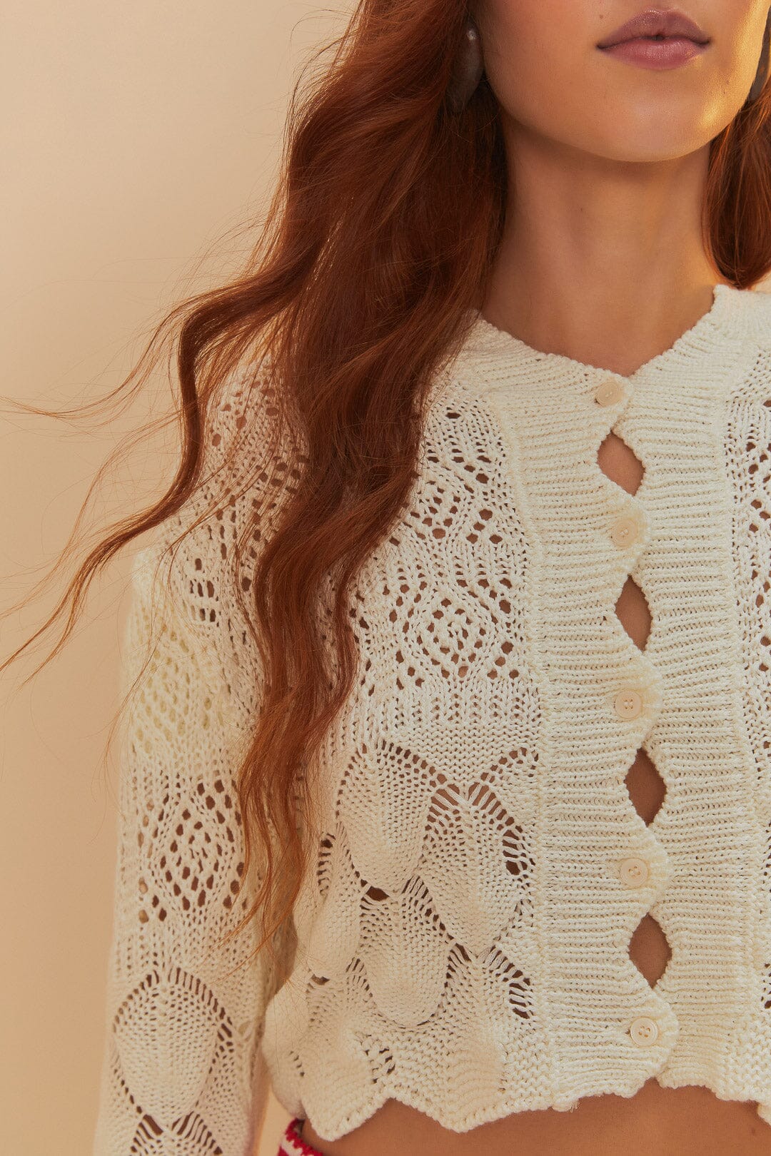 MIX LACE STITCH CARDIGAN - Image 3