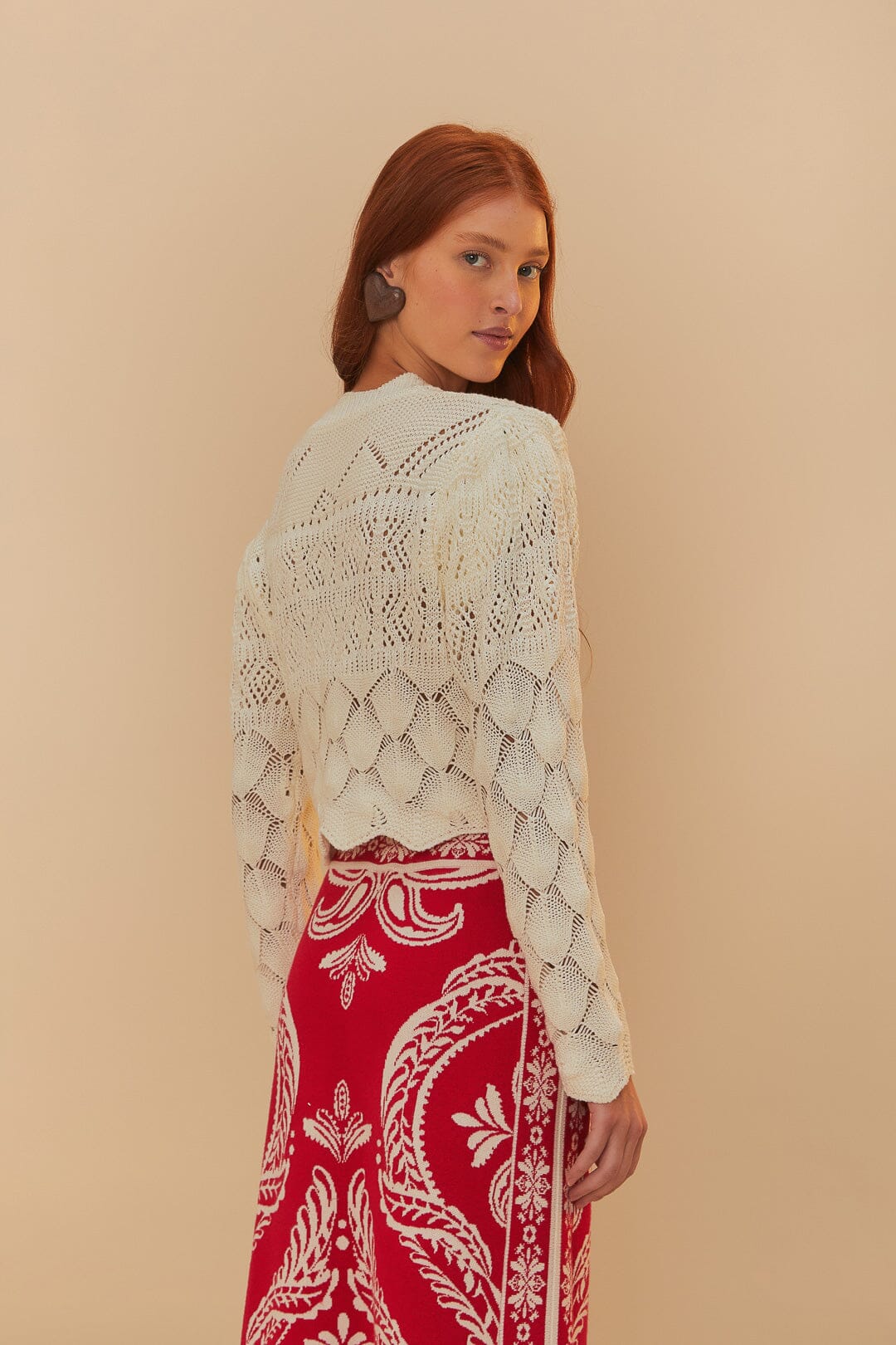 MIX LACE STITCH CARDIGAN - Image 4