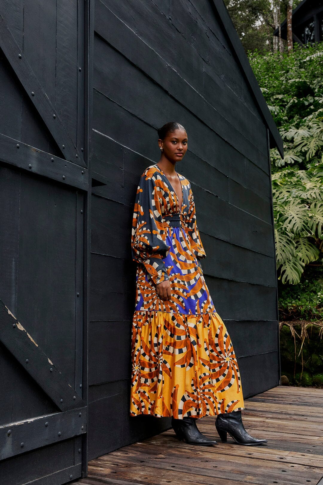 Mixed Bananada Long Sleeve Maxi Dress - Image 3