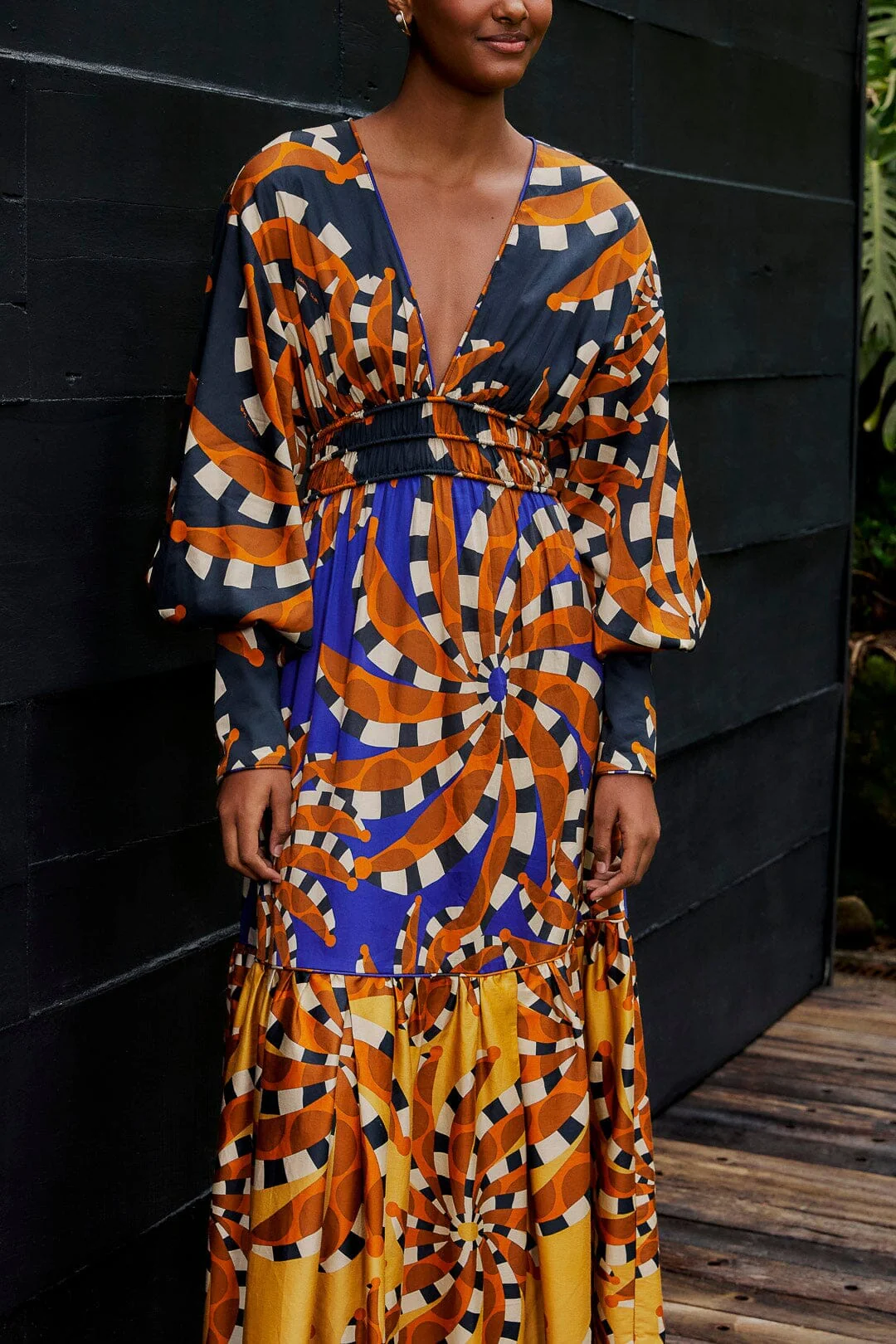 Mixed Bananada Long Sleeve Maxi Dress - Image 4