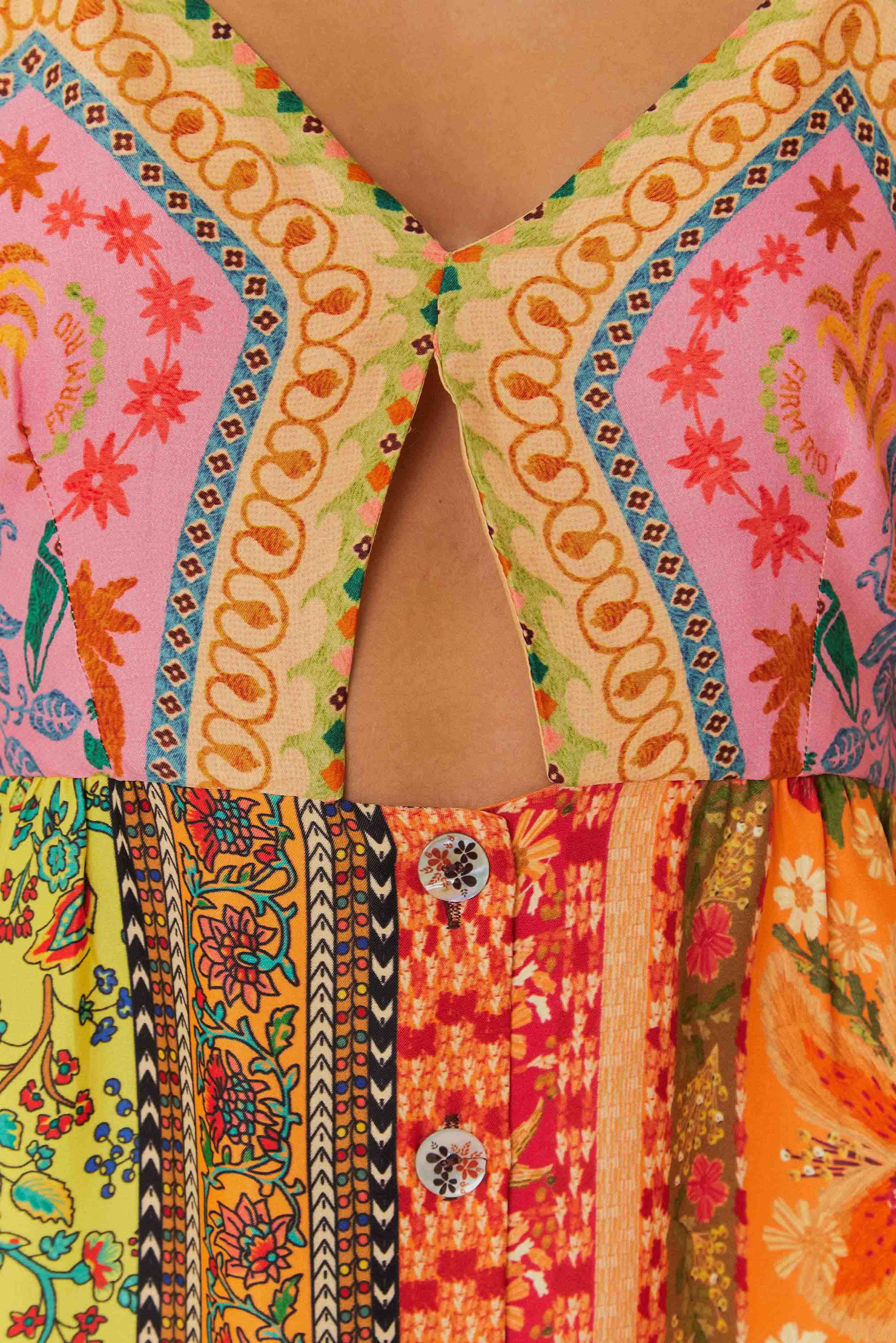 Multicolor Mixed Scarves Lenzing™ Ecovero™ Viscose Midi Dress - Image 5