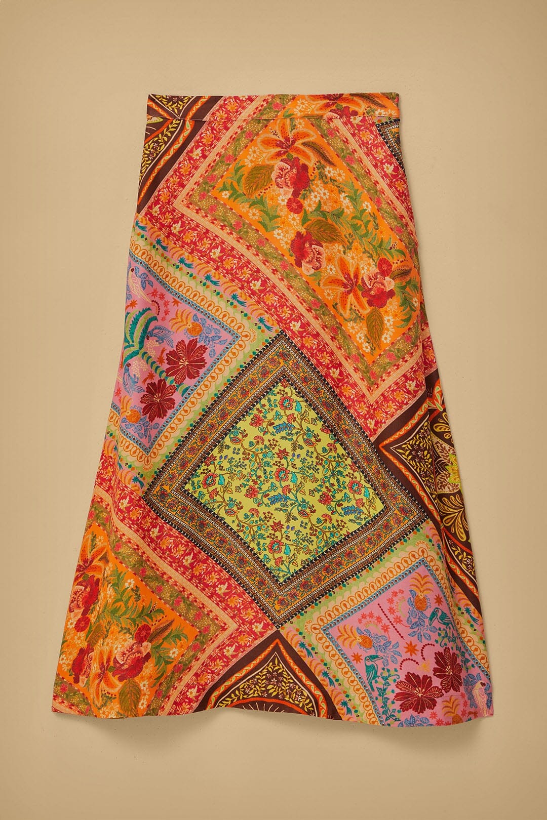 Mixed Scarves Lenzing™ Ecovero™ Viscose Midi Skirt - Image 6