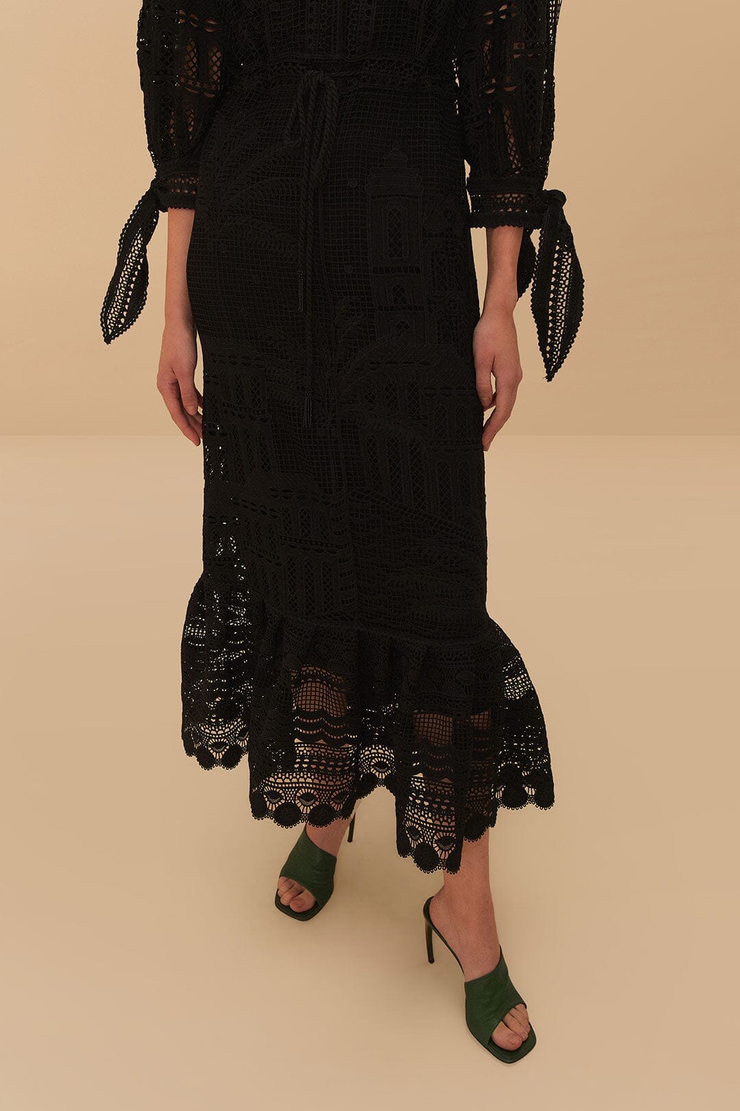 Black Morada Boa Guipure Maxi Dress - Image 4