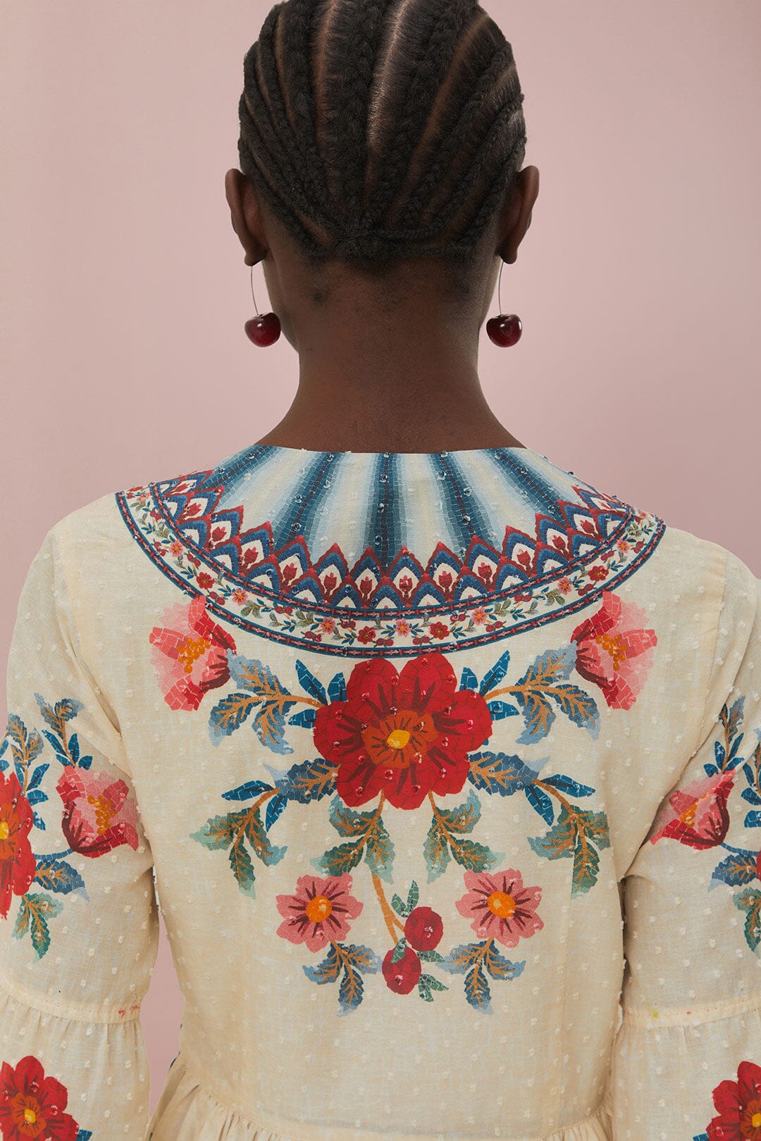 MOSAIC GARDEN SAND MIDI DRESS - Image 5