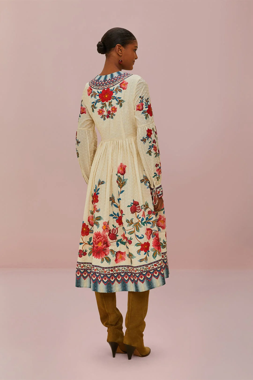 Sand Mosaic Garden Wrap Midi Dress - Image 5