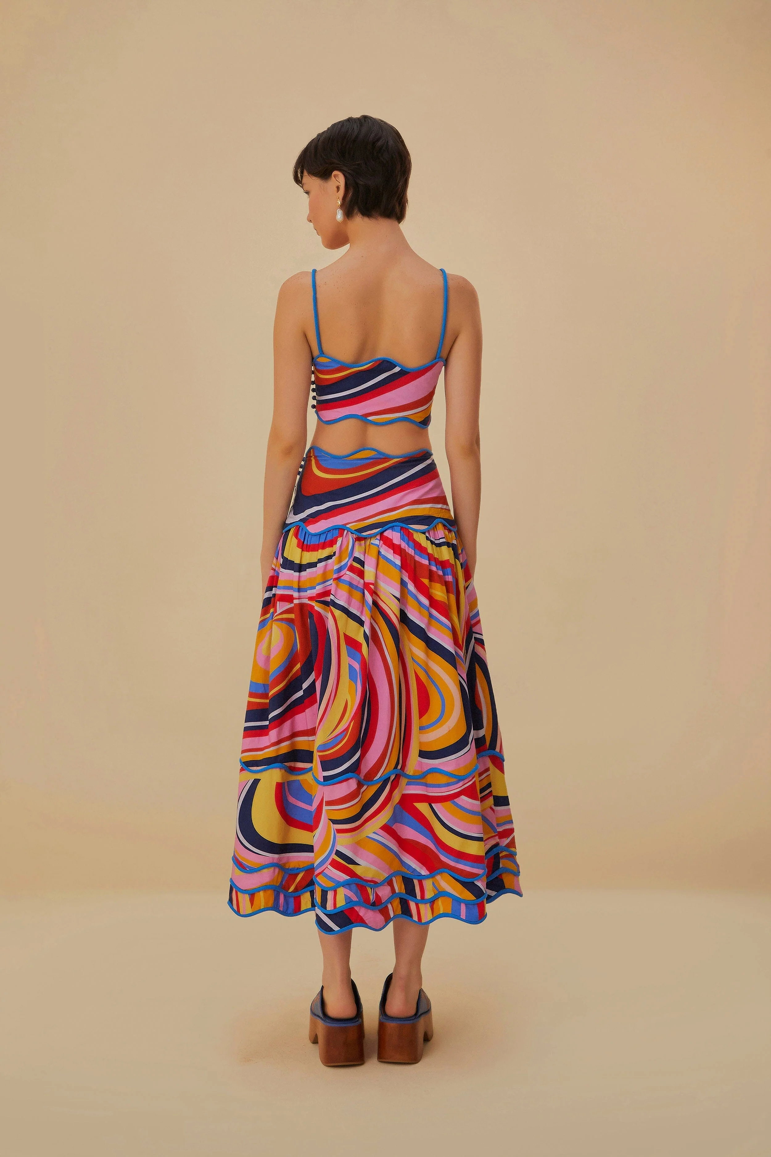 Multicolor Waves Midi Skirt - Image 5