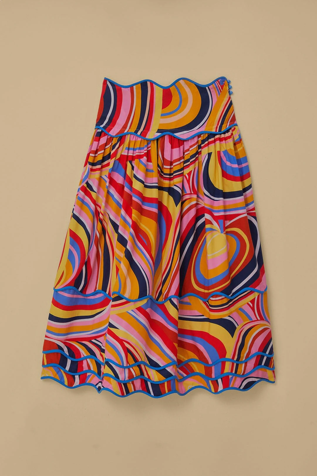 Multicolor Waves Midi Skirt - Image 6