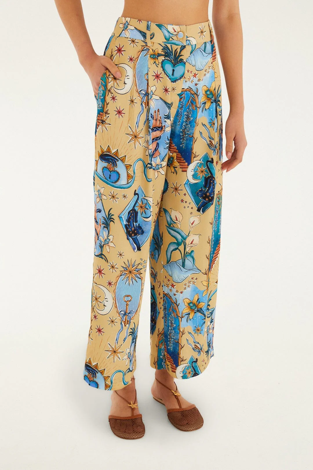 Sand Mystical Wide-Leg Lenzing Ecovero Viscose Pants - Image 2