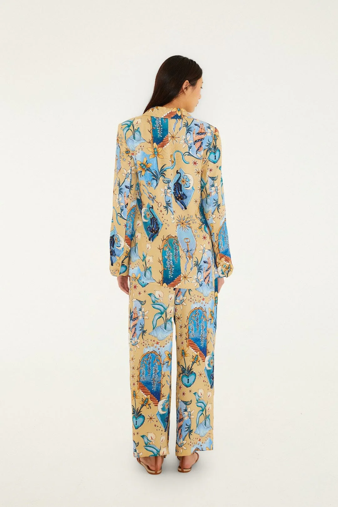 Sand Mystical Wide-Leg Lenzing Ecovero Viscose Pants - Image 3