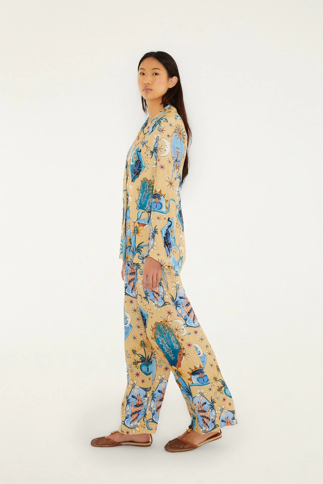 Sand Mystical Wide-Leg Lenzing Ecovero Viscose Pants - Image 4