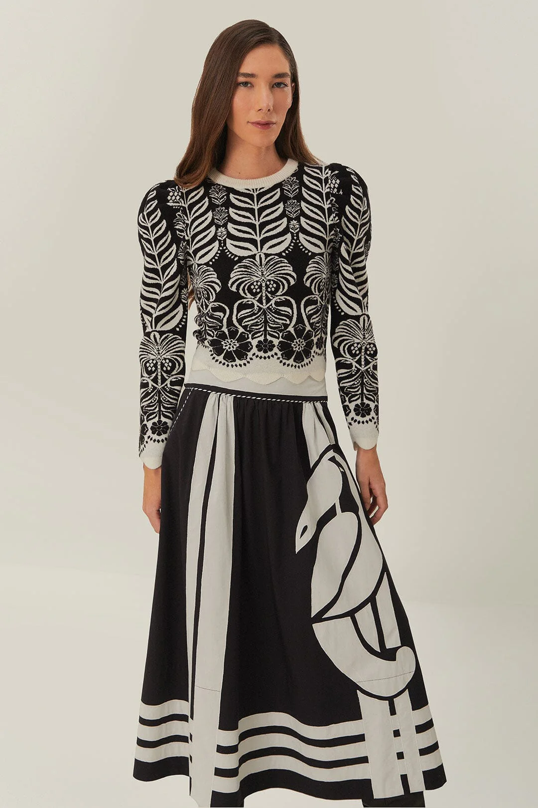 Black Nature Midi Skirt - Image 3