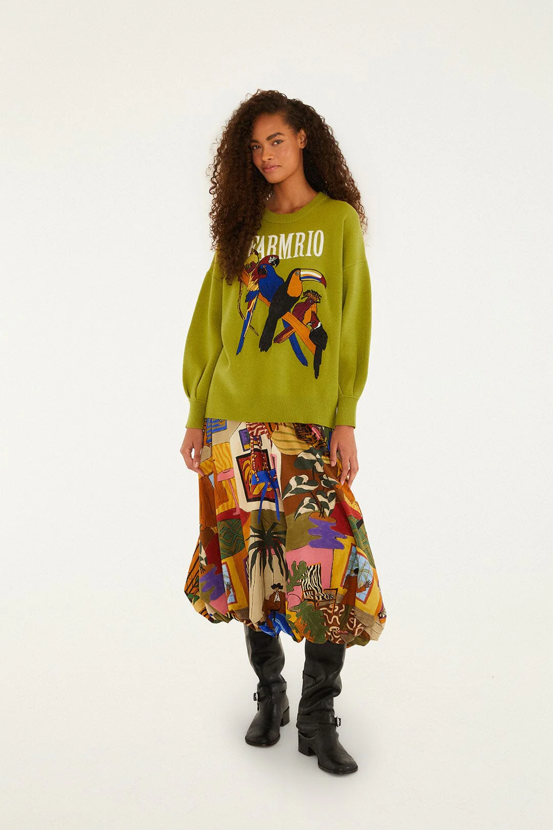 Green Nature Lovers Embroidered Sweater - Image 3