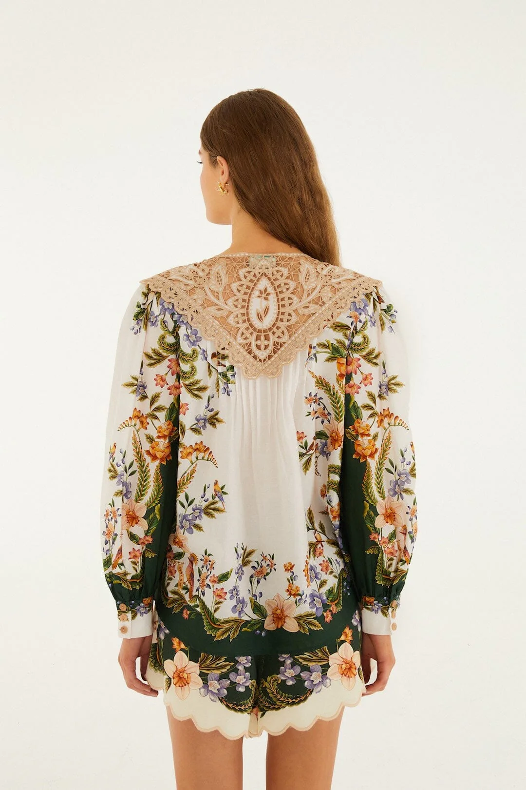 Sand Nature Lace Long Sleeve Blouse - Image 3