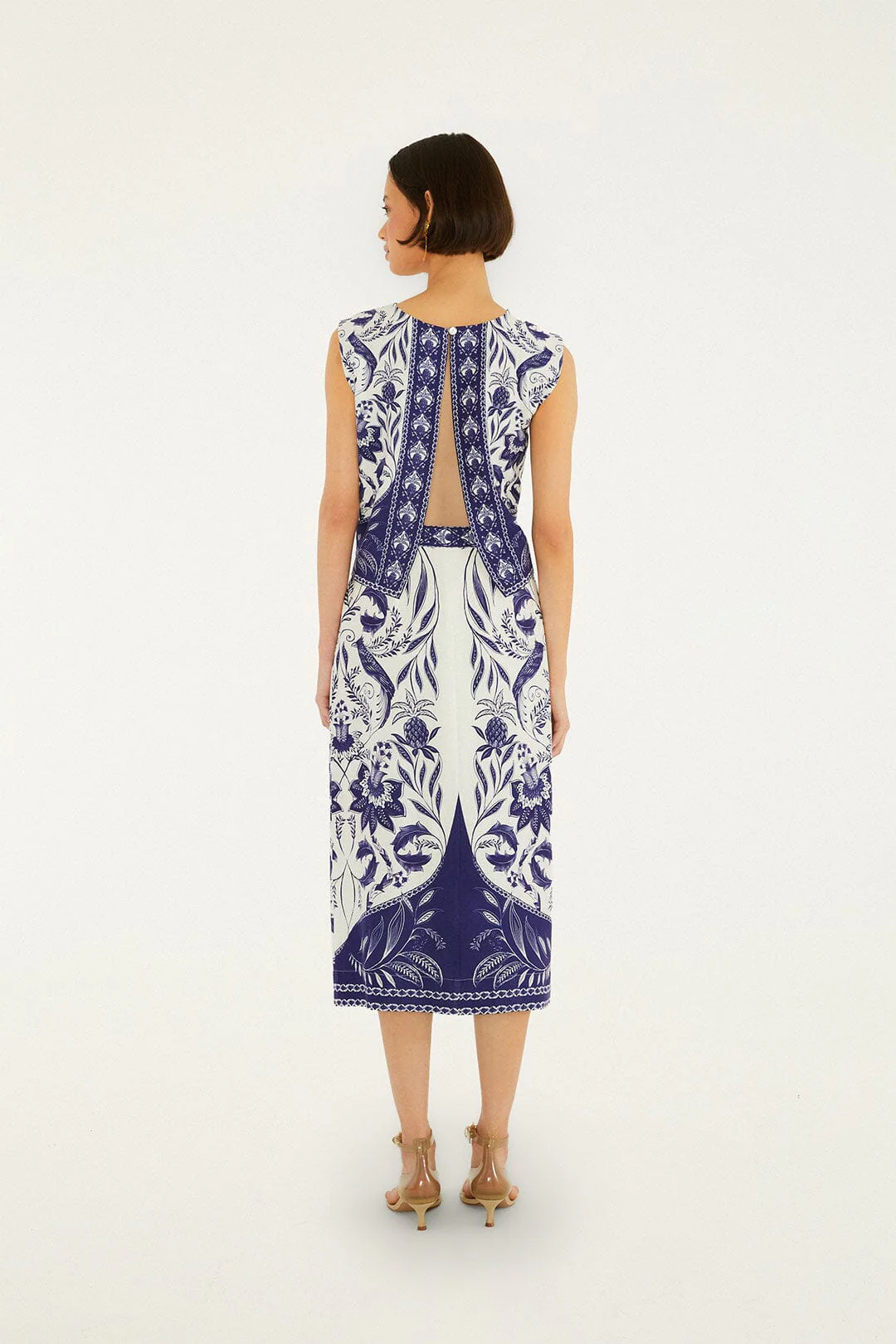 Off-White Nina Lenzing Ecovero Euroflax Wrap Midi Skirt - Image 3