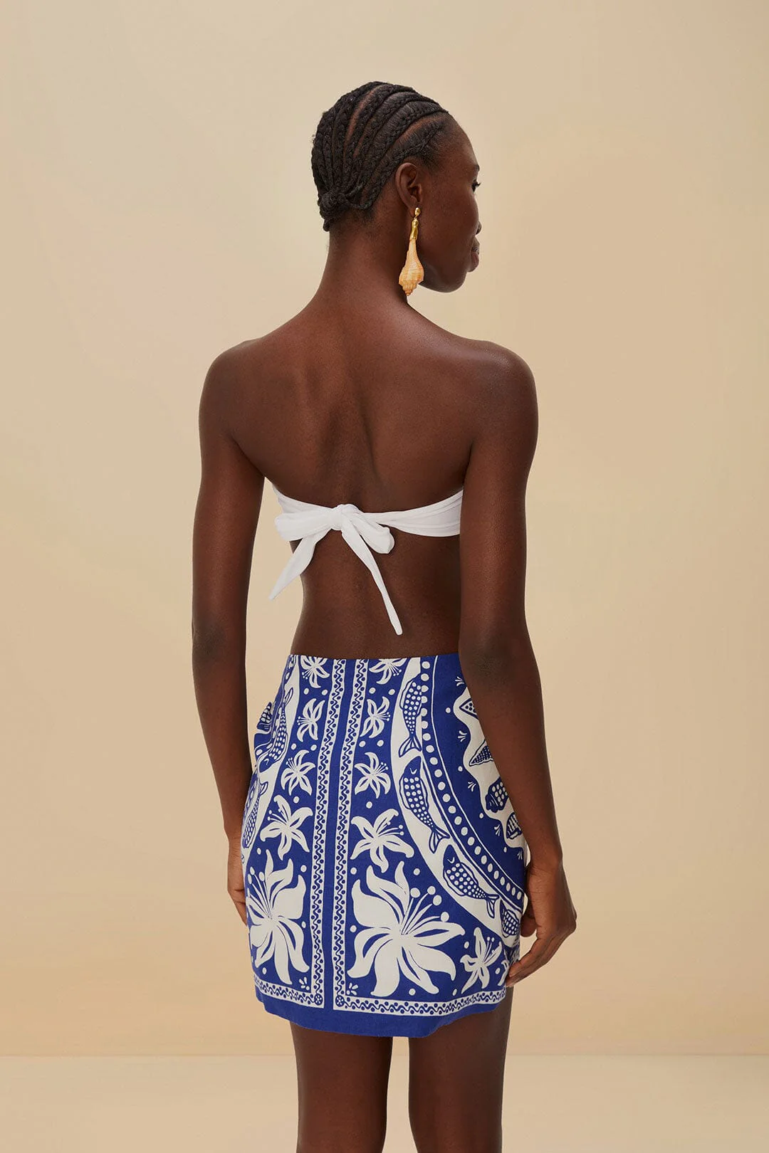 Off-White Ocean Scarf LENZING™ ECOVERO™ Euroflax™ Mini Skirt - Image 3