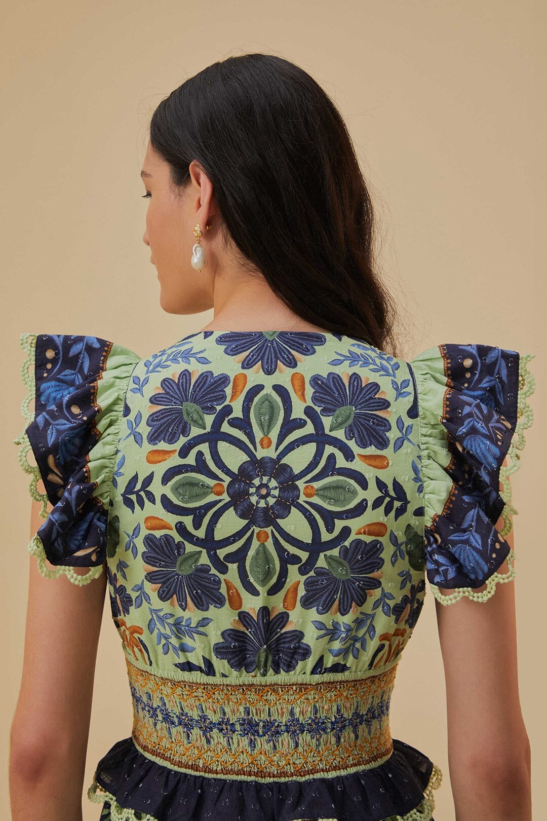 Ocean Tapestry Green Maxi Dress - Image 5