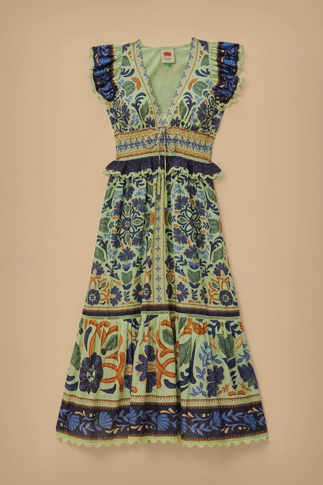 Ocean Tapestry Green Maxi Dress - Image 7