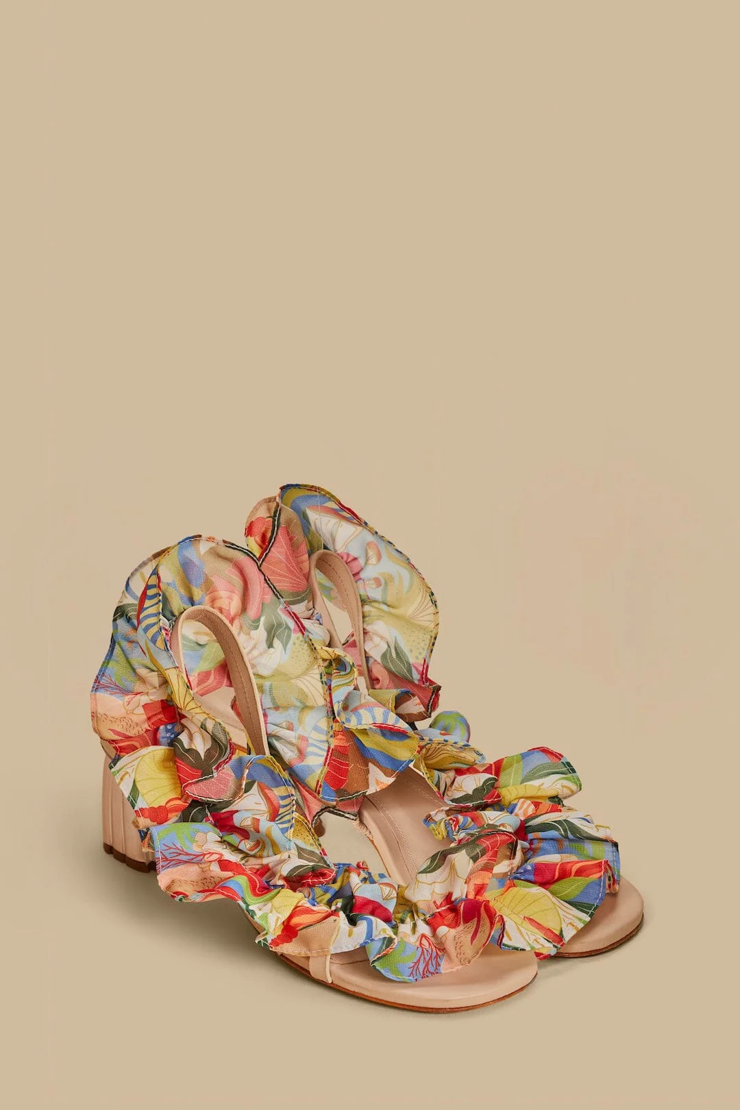 Multicolor Ocean View Monstera Heeled Sandal - Image 3