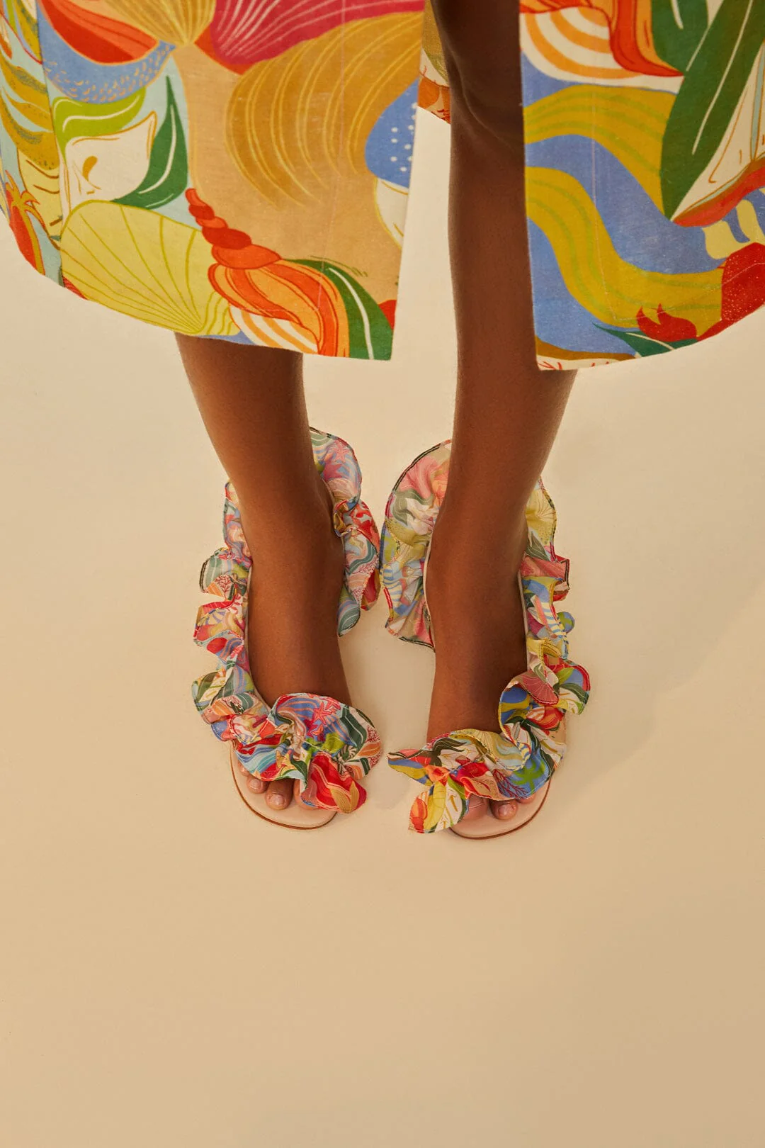Multicolor Ocean View Monstera Heeled Sandal - Image 6
