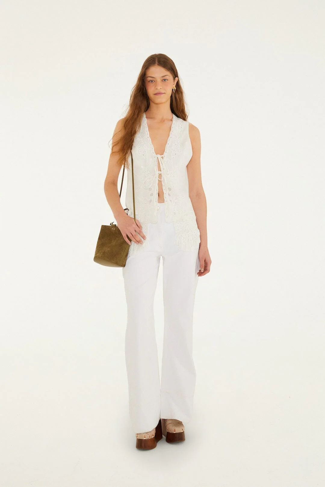 Off-White Embroidered Lenzing Ecovero Euroflax Blouse - Image 2