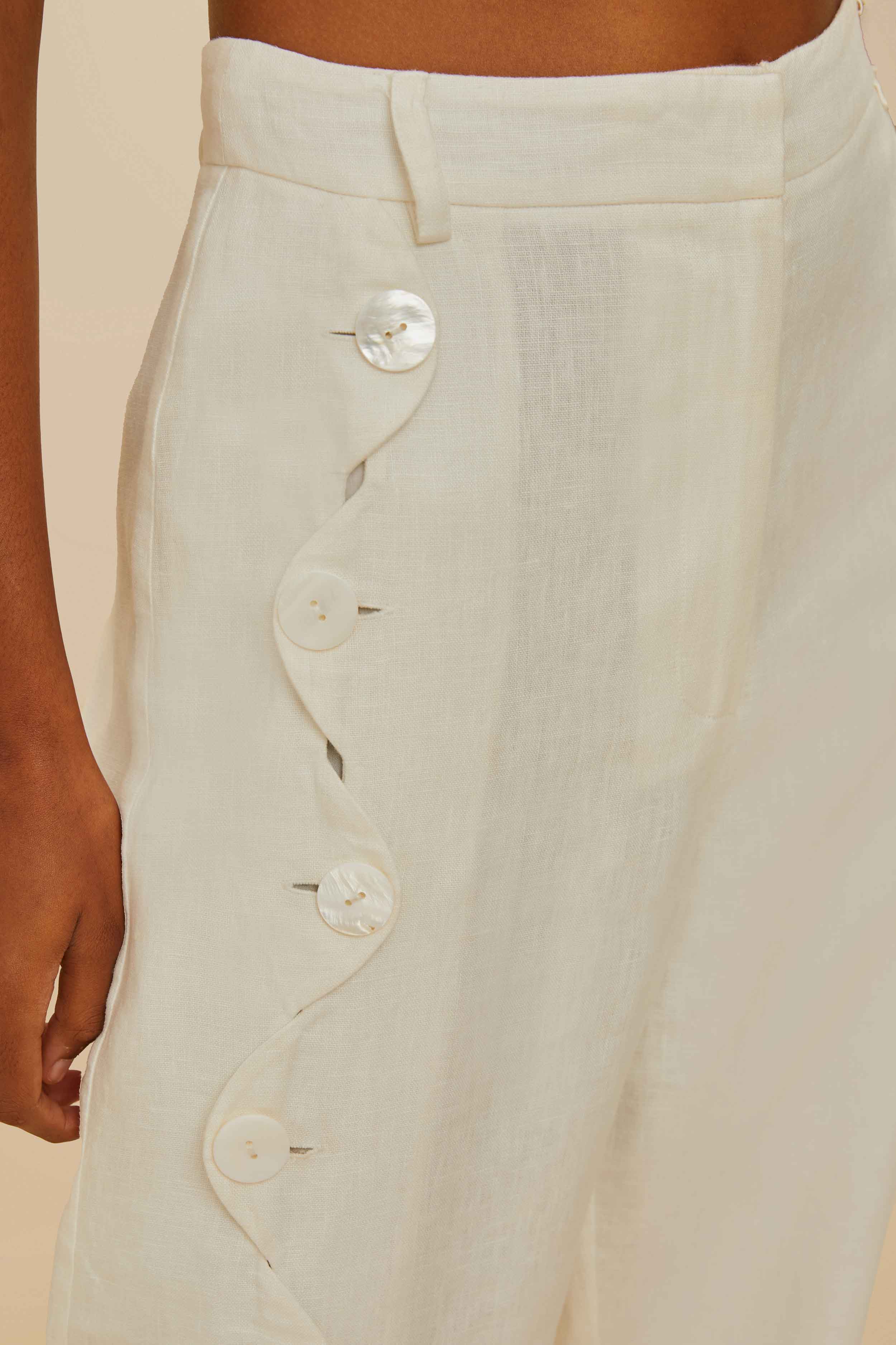 Off-White High Waisted Euroflax™ Premium Linen Pants - Image 5