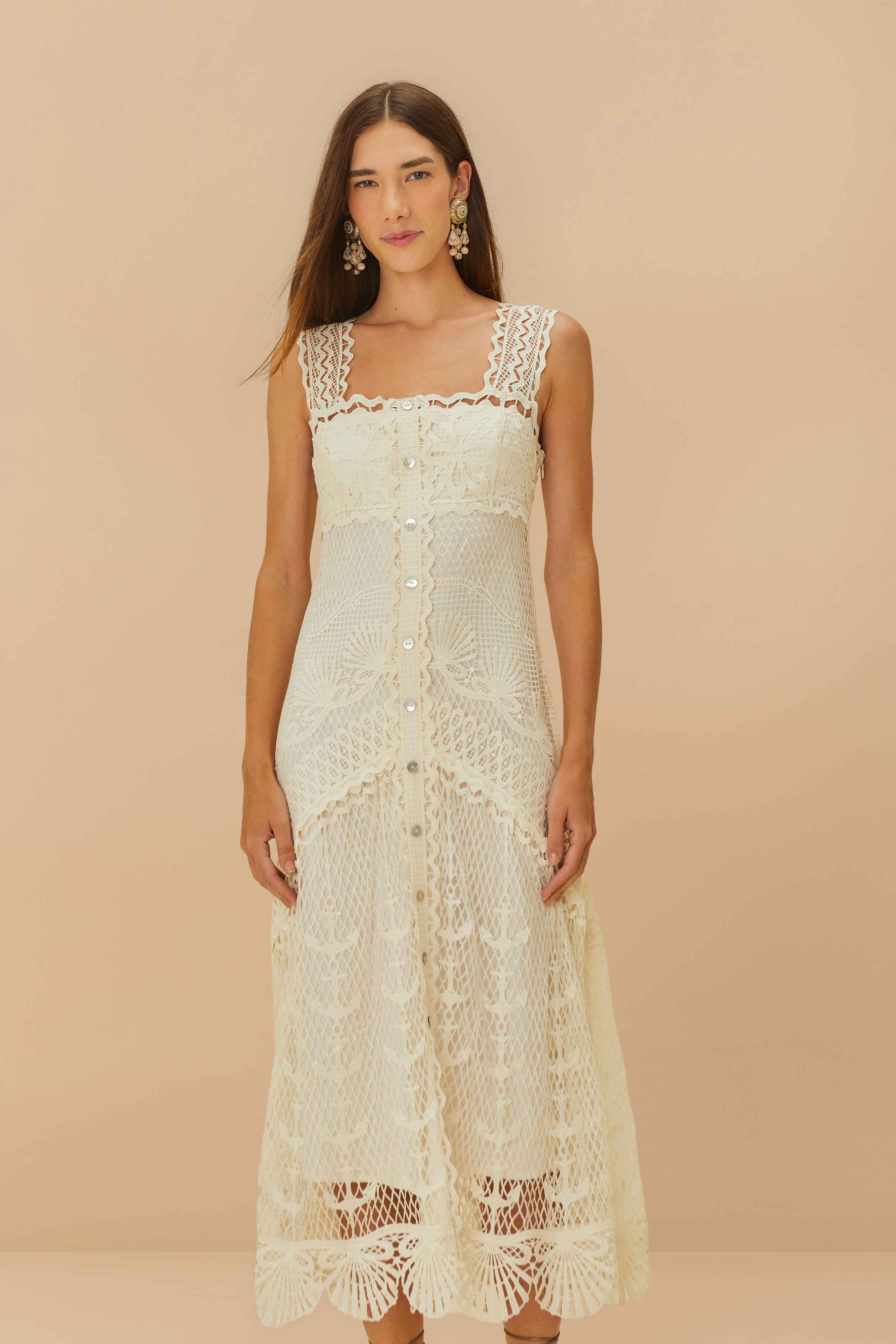 Off-White Nautical Guipure Maxi Dress - Image 2