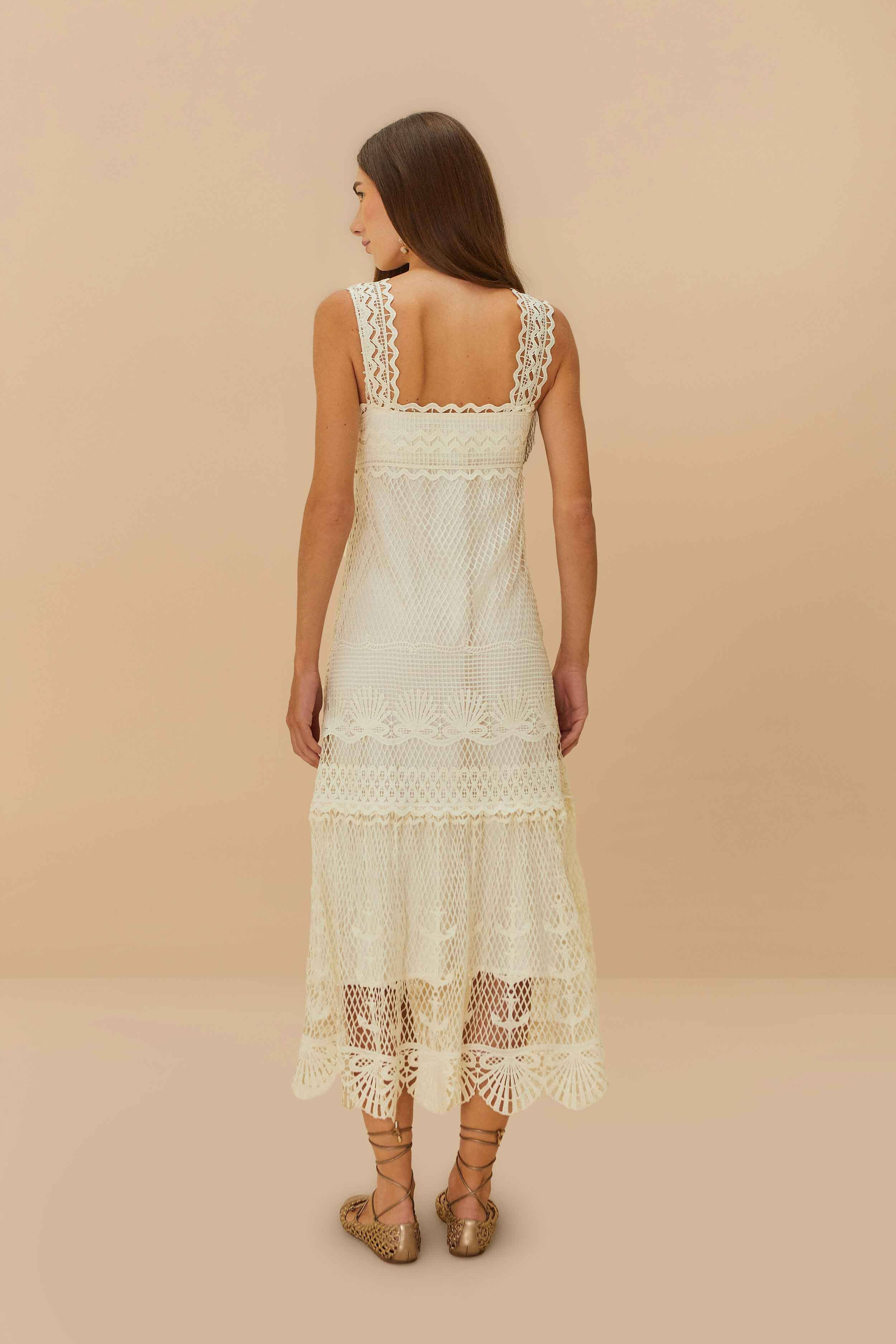 Off-White Nautical Guipure Maxi Dress - Image 4