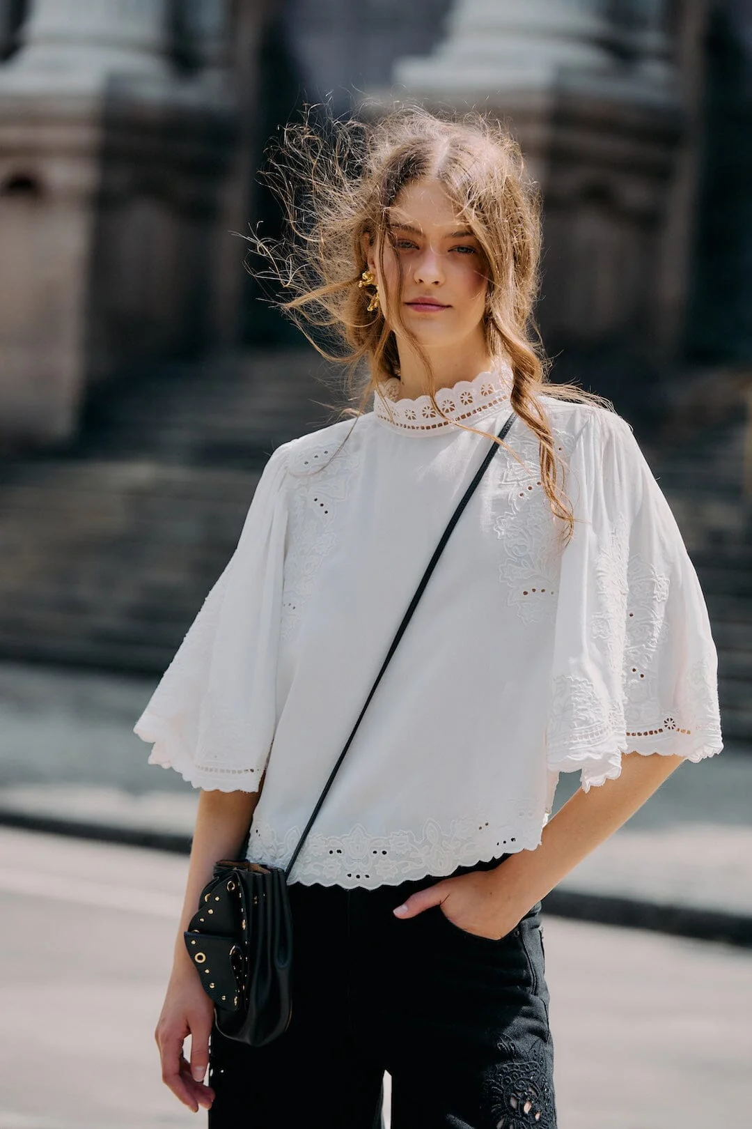 Off-White Palm Tree Embroidered Blouse
