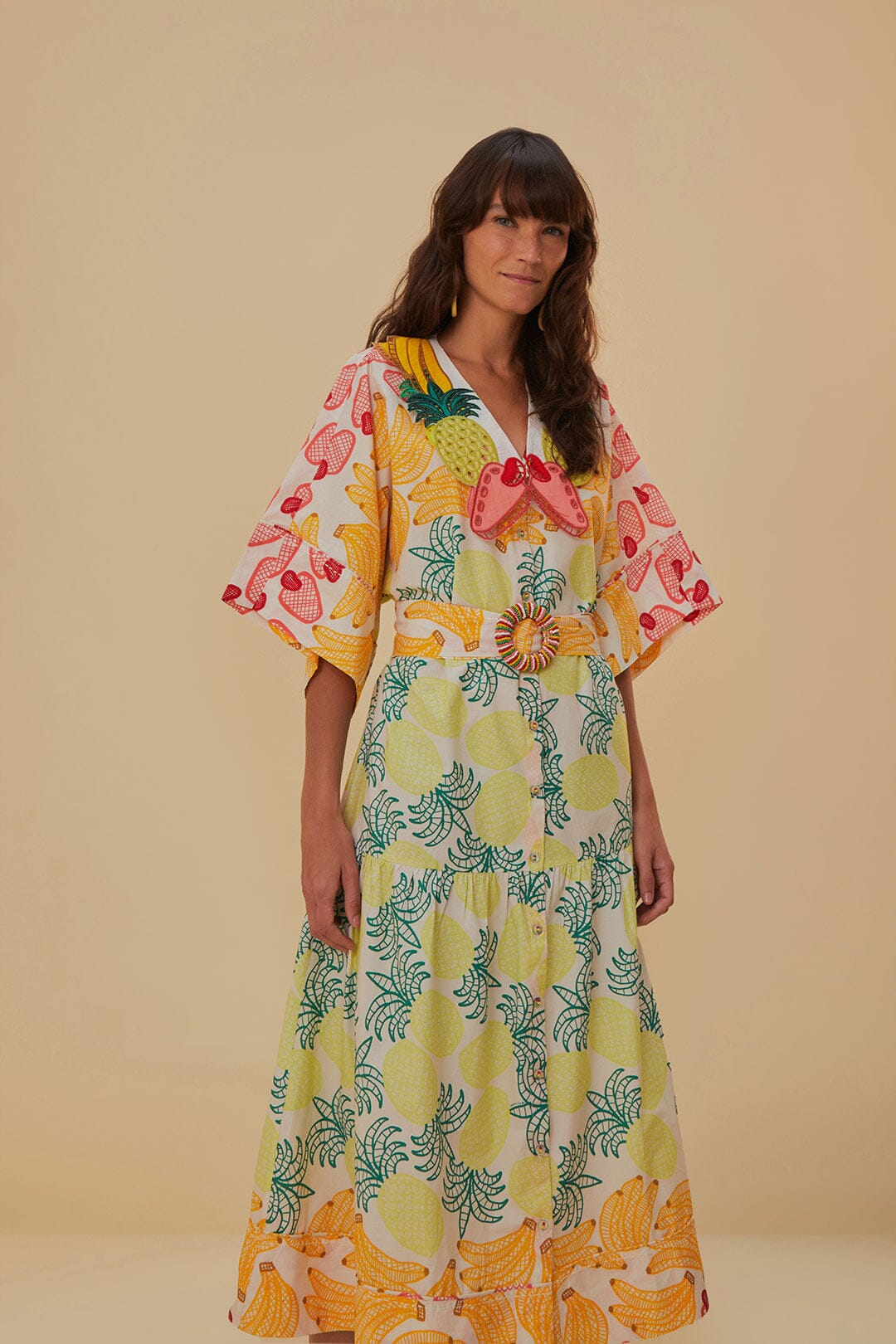 Off-White Tropical Fruits Midi Dress - Image 3