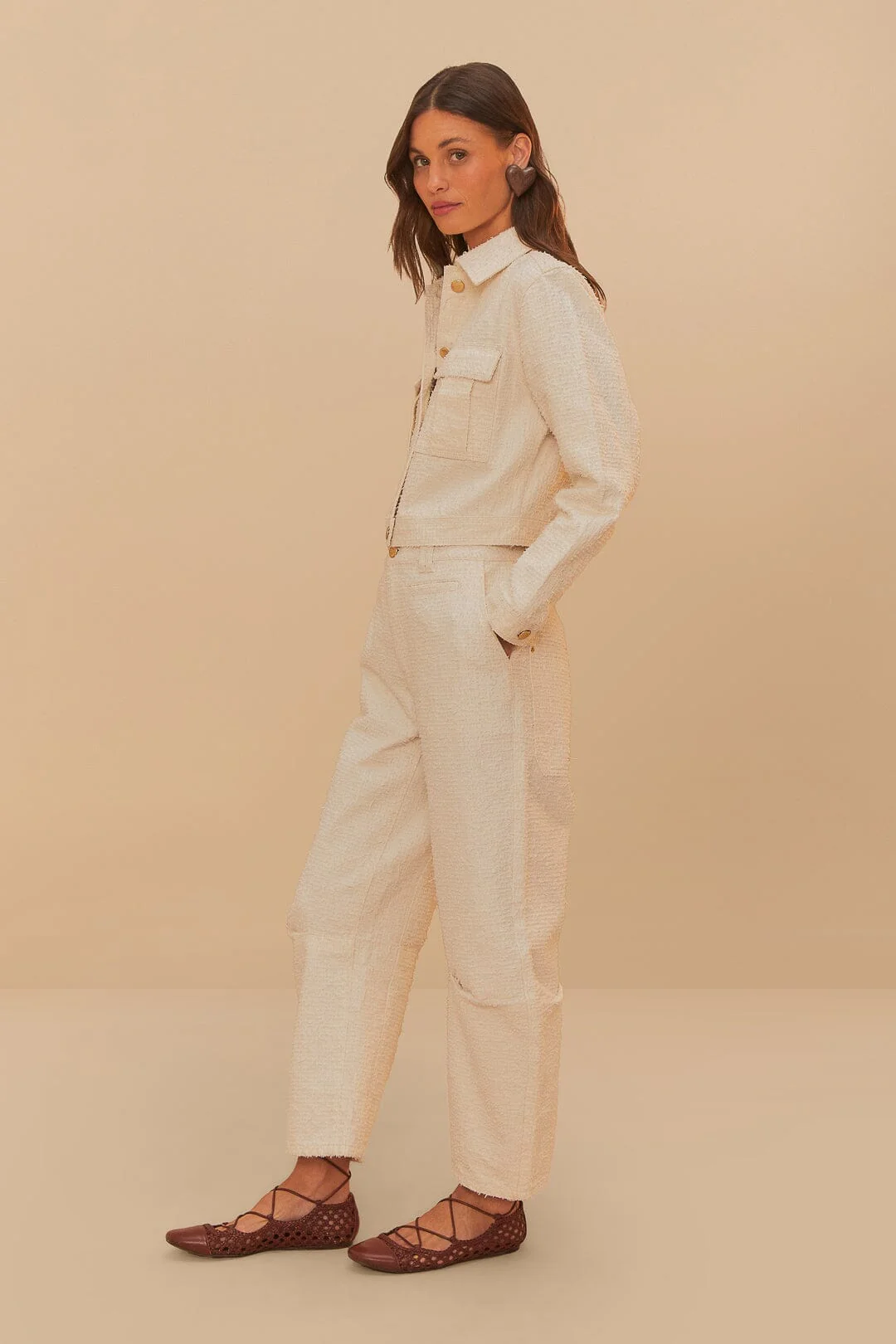 Off-White Twill Laser Carpenter Pants