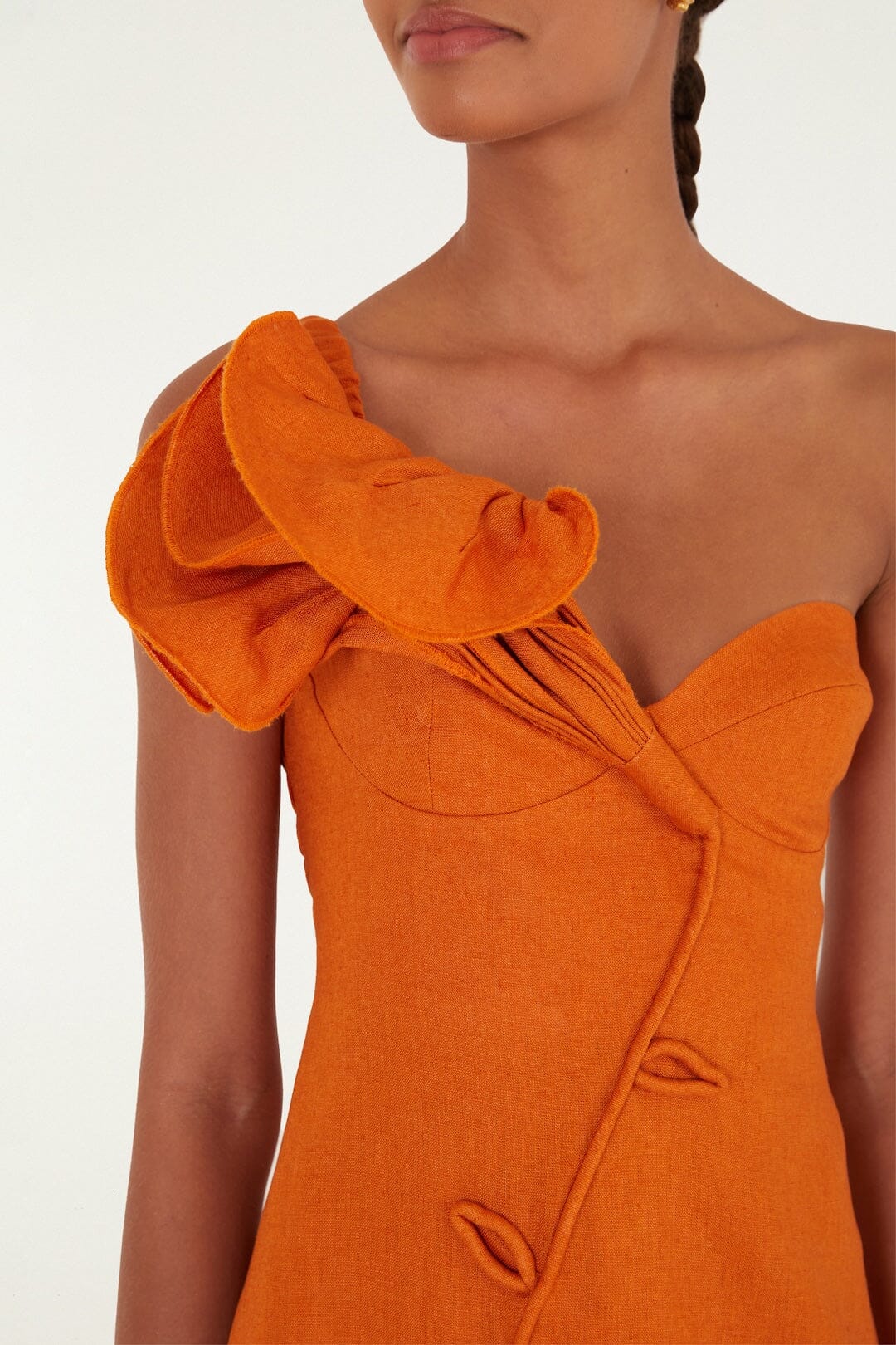Orange Flower Euroflax Premium Linen Mini Dress - Image 2