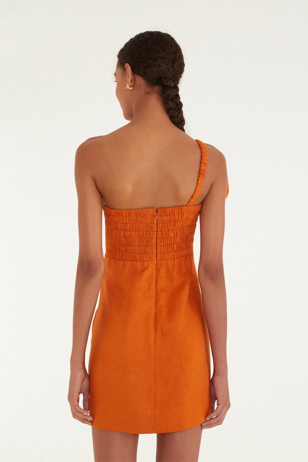 Orange Flower Euroflax Premium Linen Mini Dress - Image 3