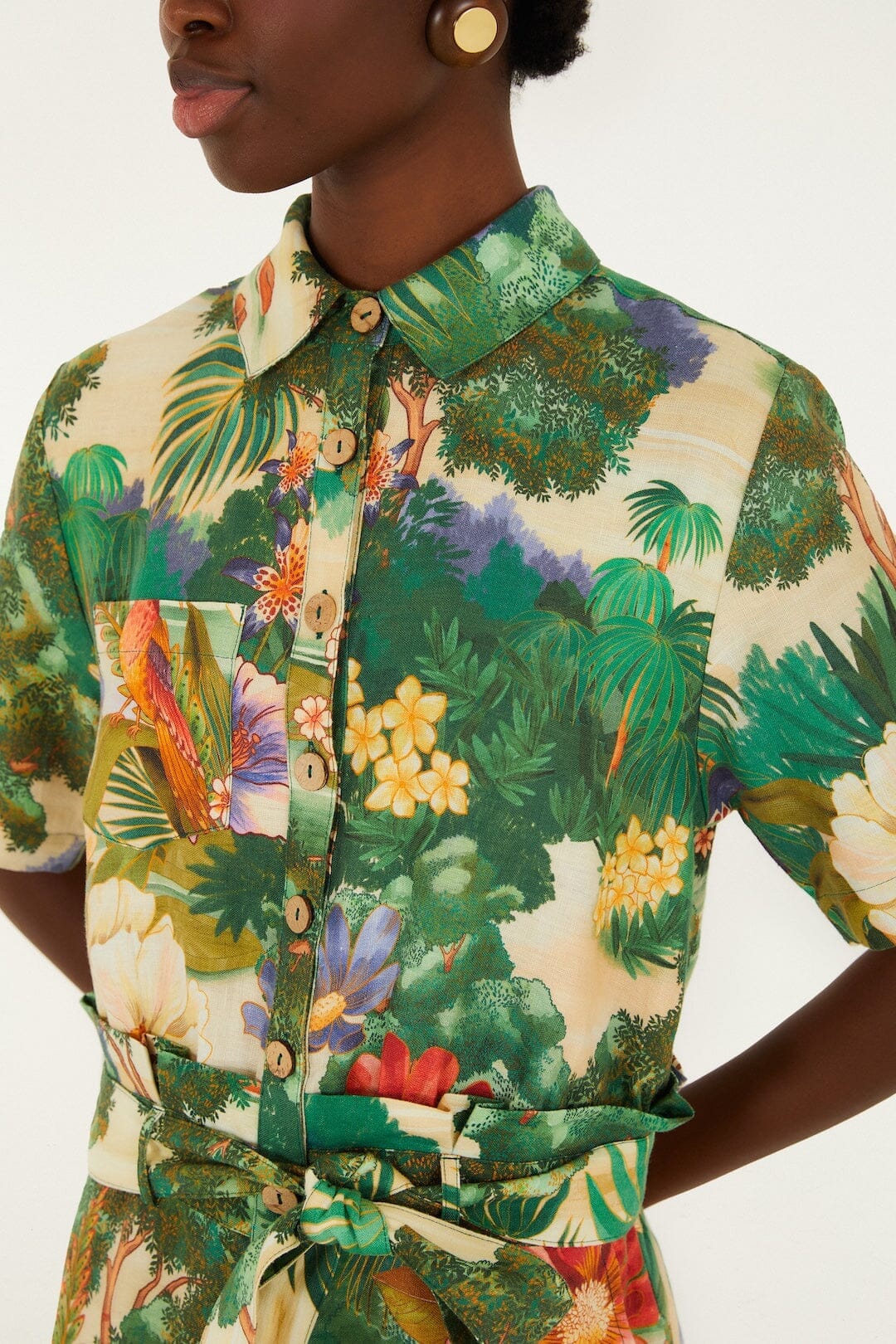 Multicolor Oriental Garden Lenzing Ecovero Euroflax Romper - Image 2