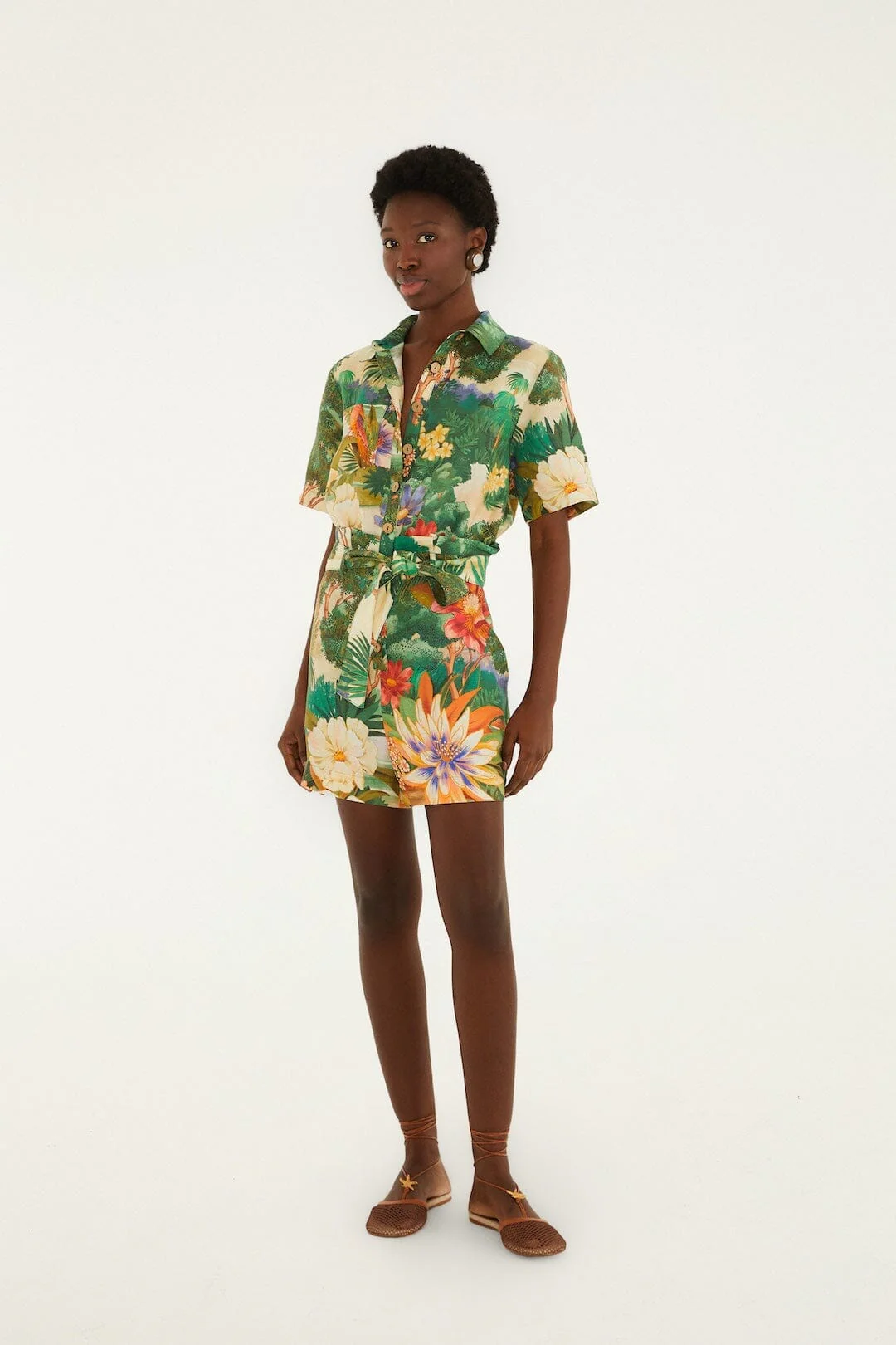Multicolor Oriental Garden Lenzing Ecovero Euroflax Romper - Image 4